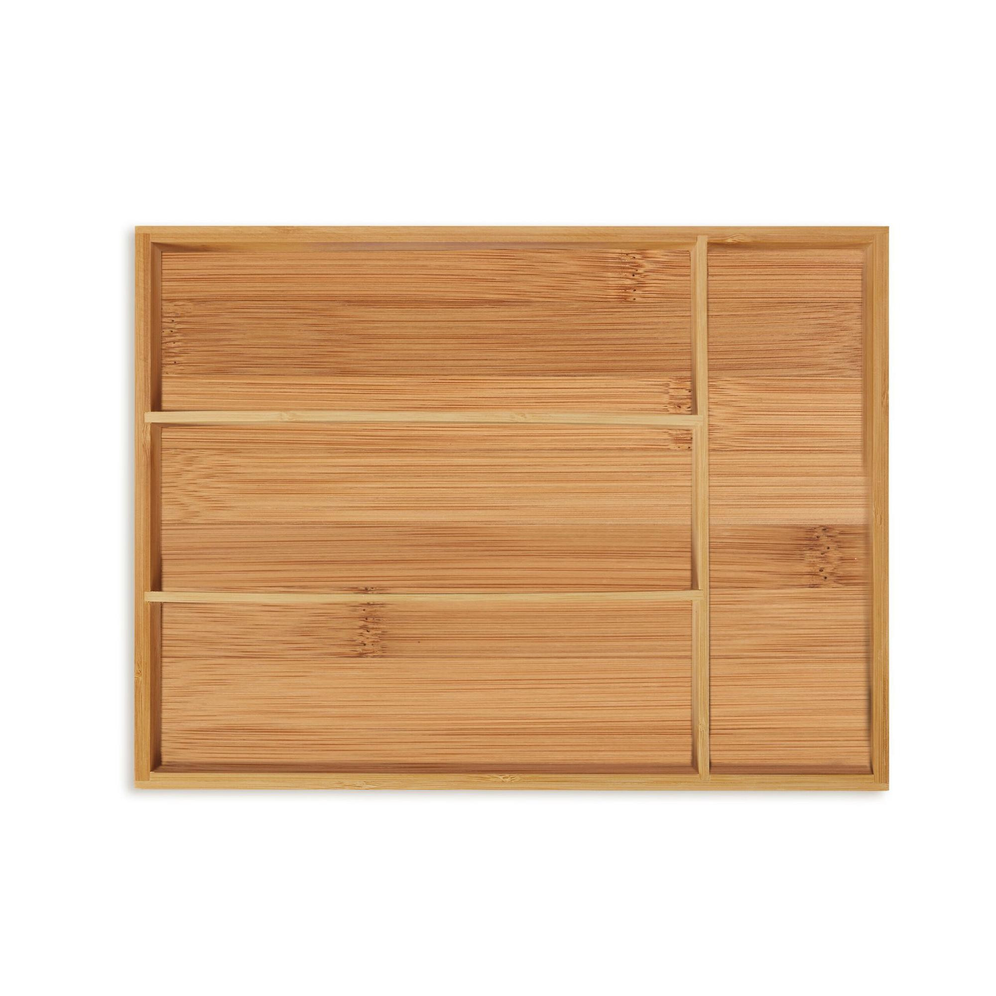 Caixa de talheres de bambu 4 compartimentos