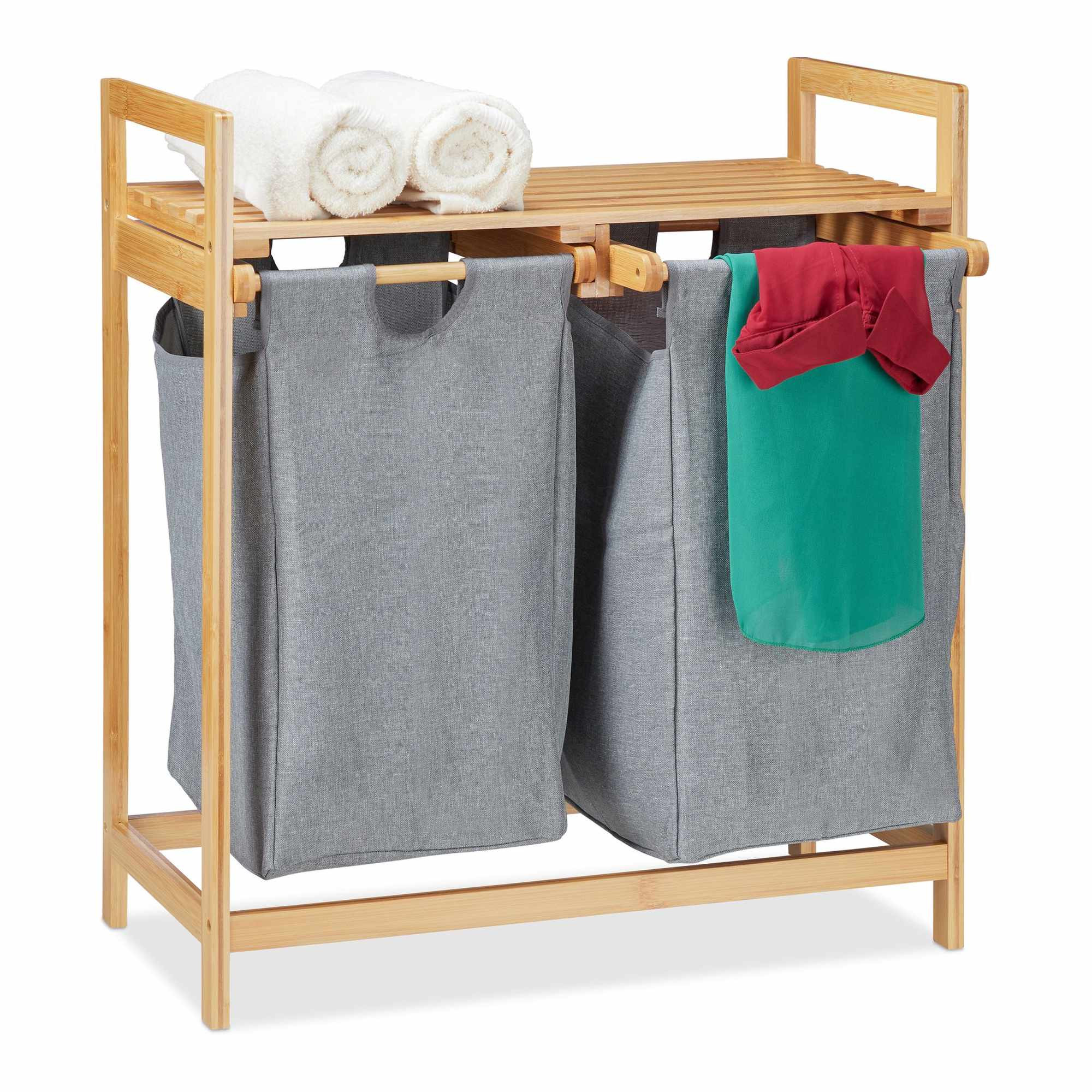Cesta para la ropa con 2 compartimentos