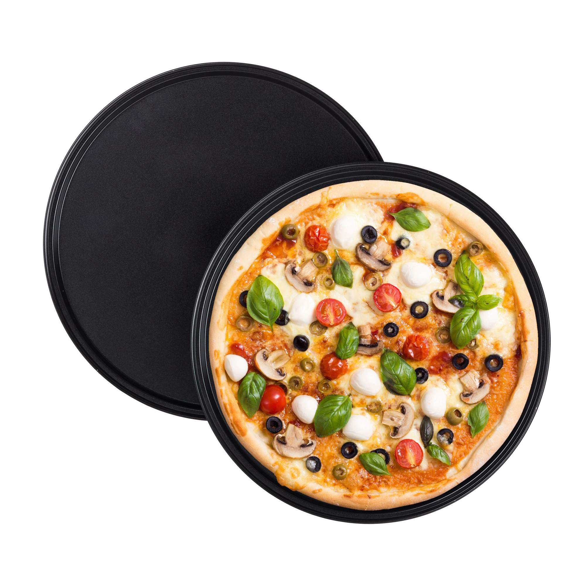2 Stk. runde Pizzableche