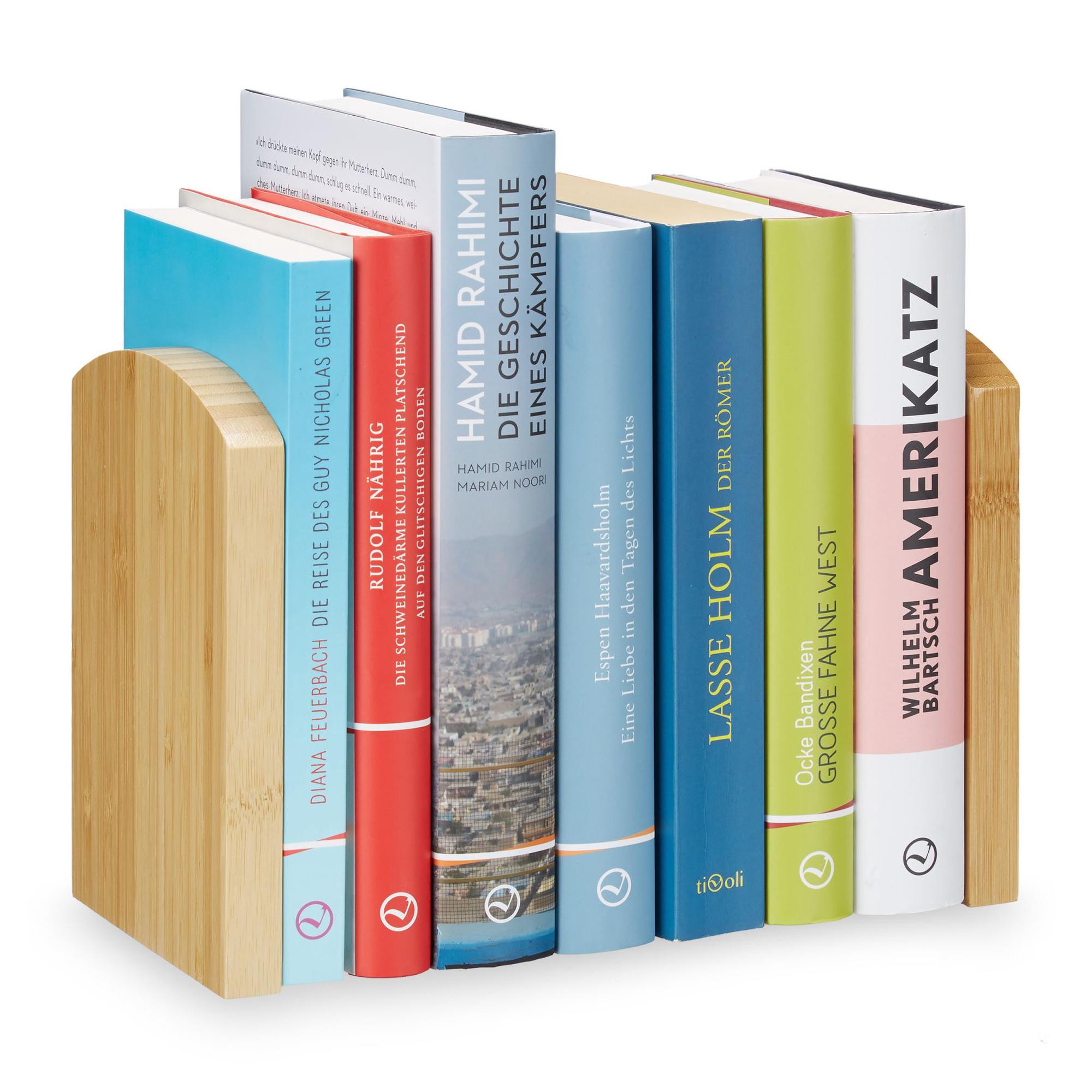 Boekensteun van bamboe - set van 2