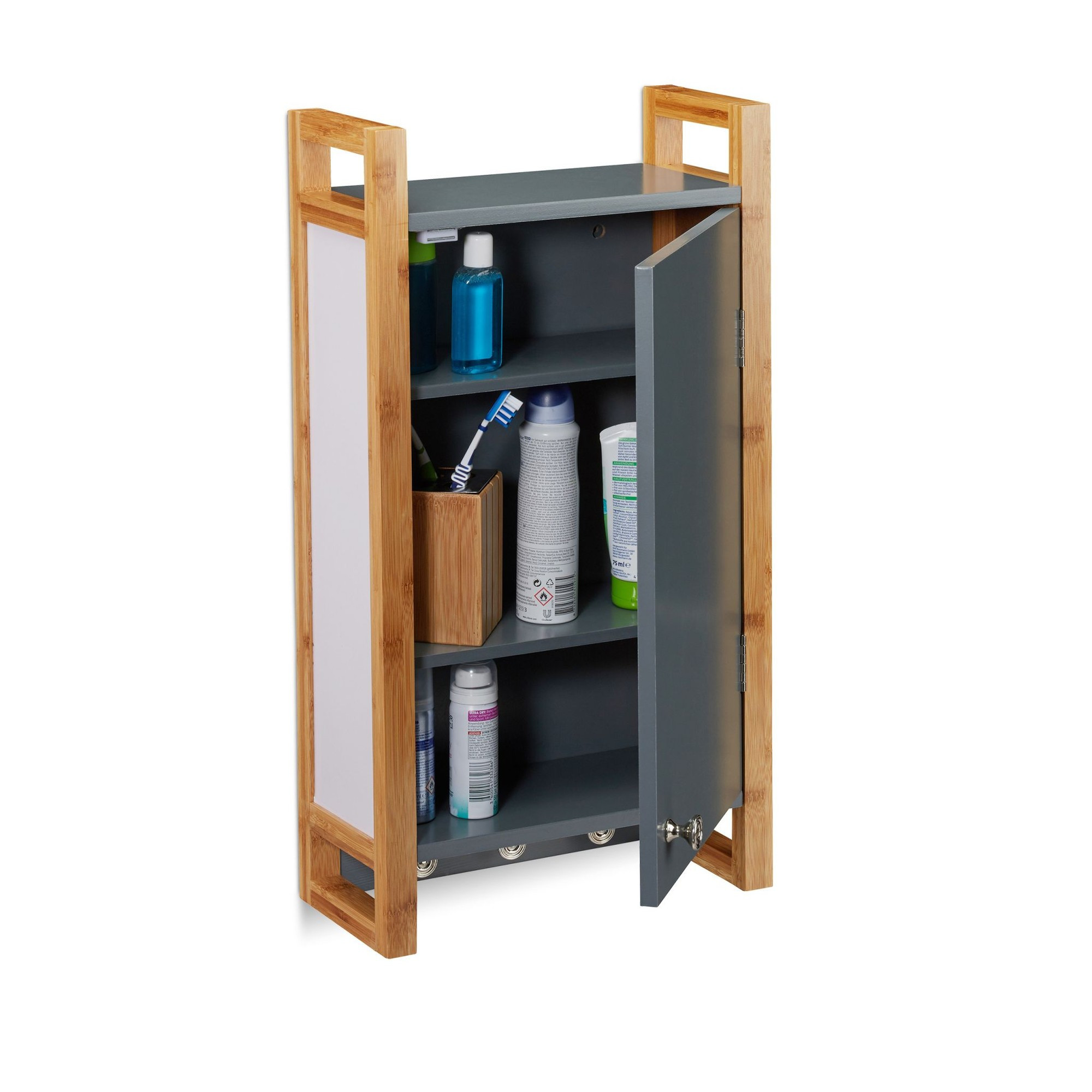 Wall cabinet bathroom gray