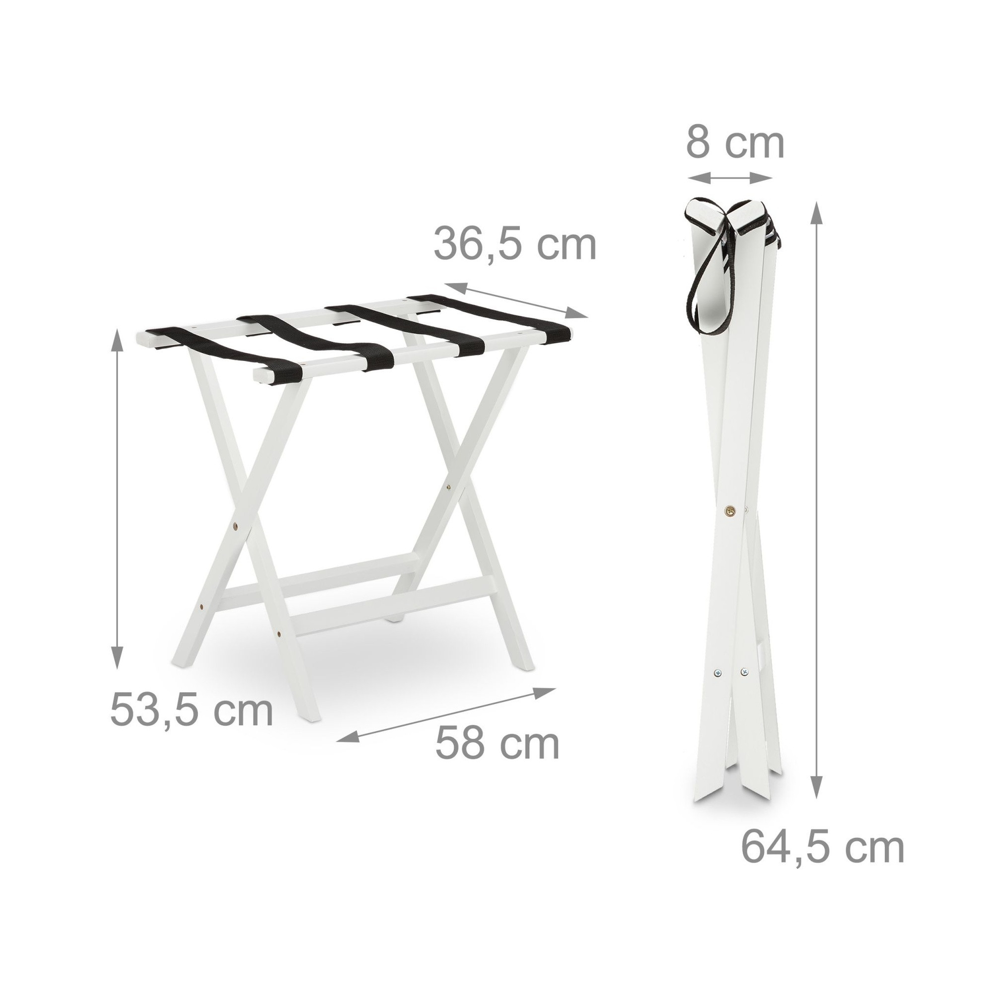 Support de valise pliable en blanc