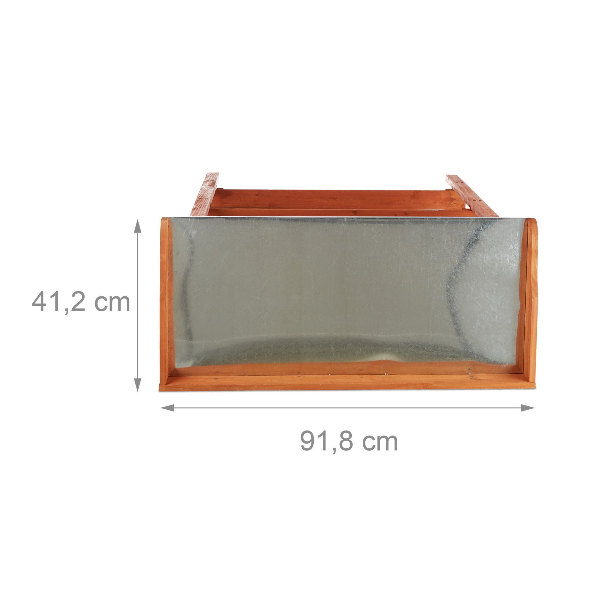 Planter table with metal plate