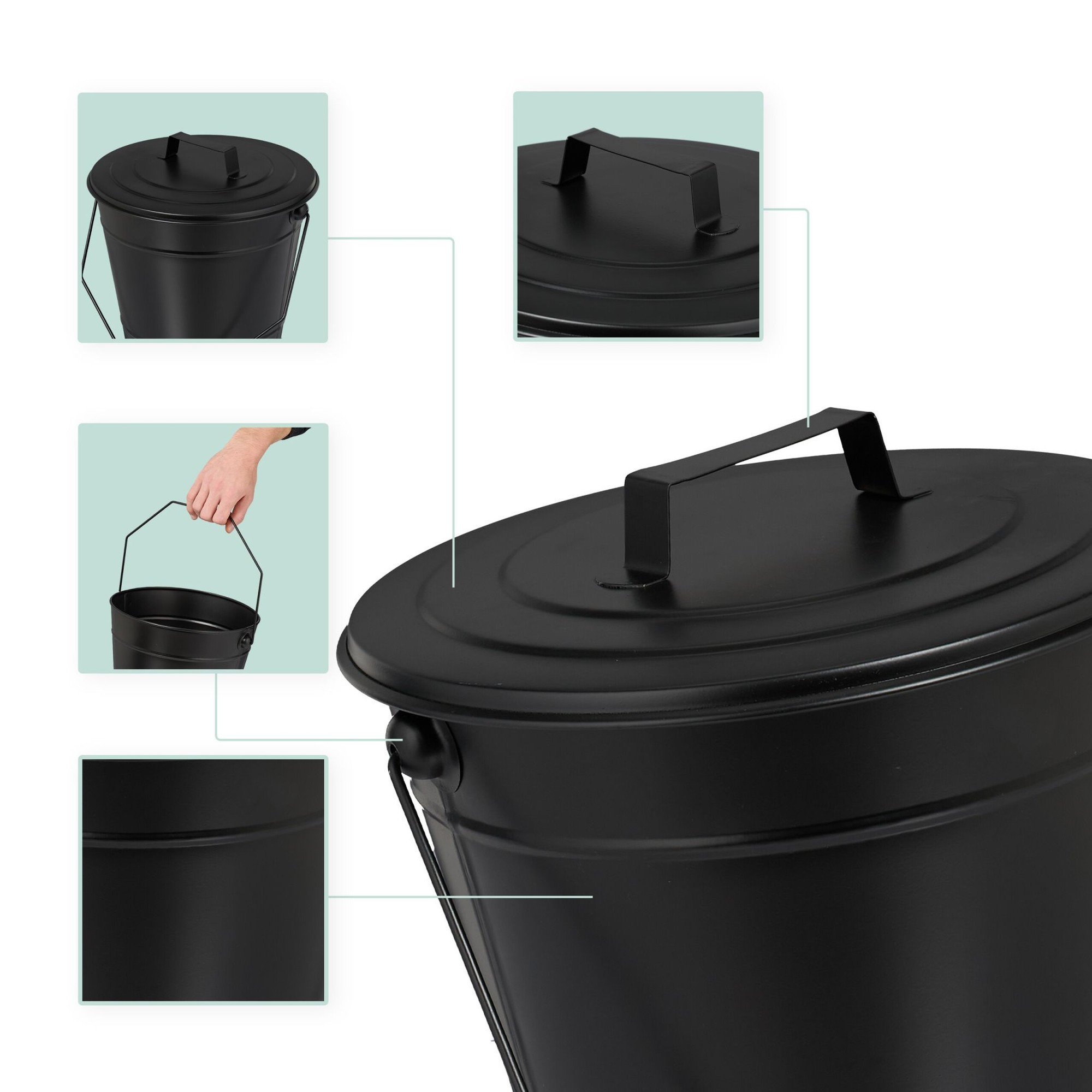 Cendrier avec couvercle 7 l