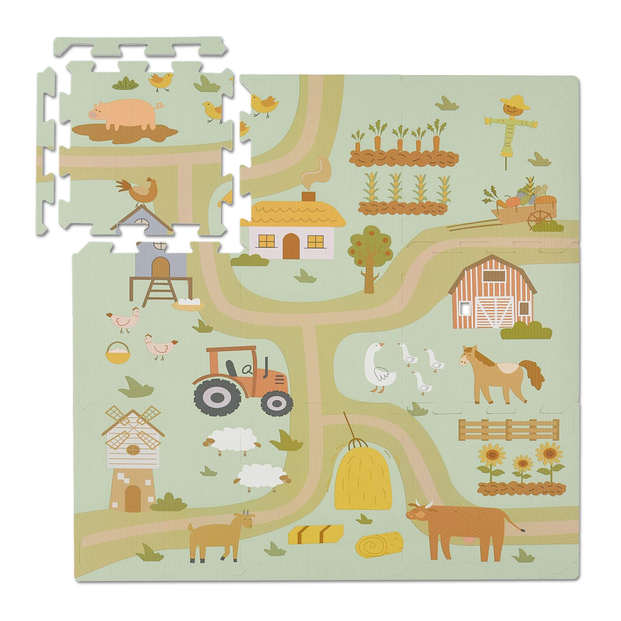 Puzzelmat met boerderij