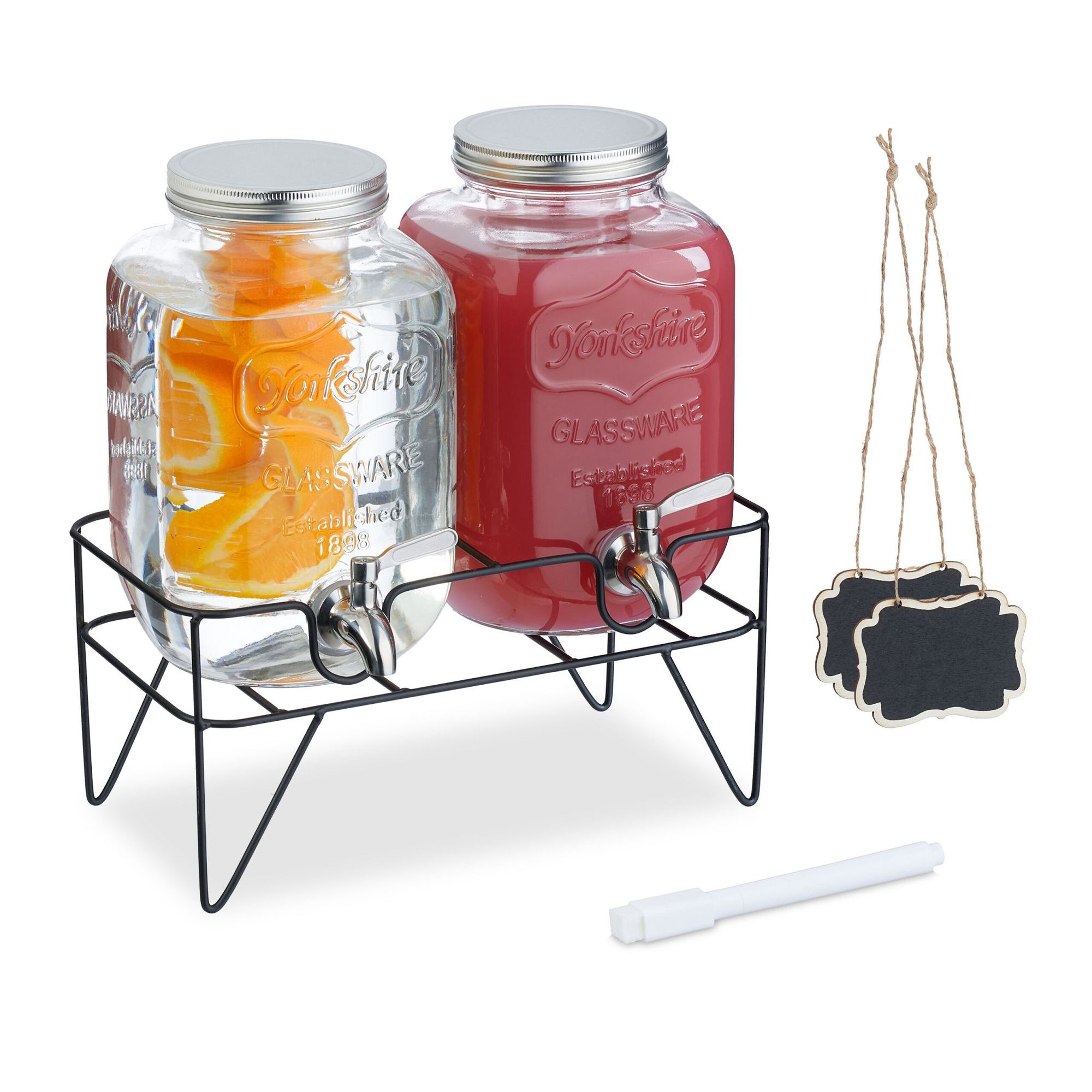 set van 2 drankcontainers 4L met standaard