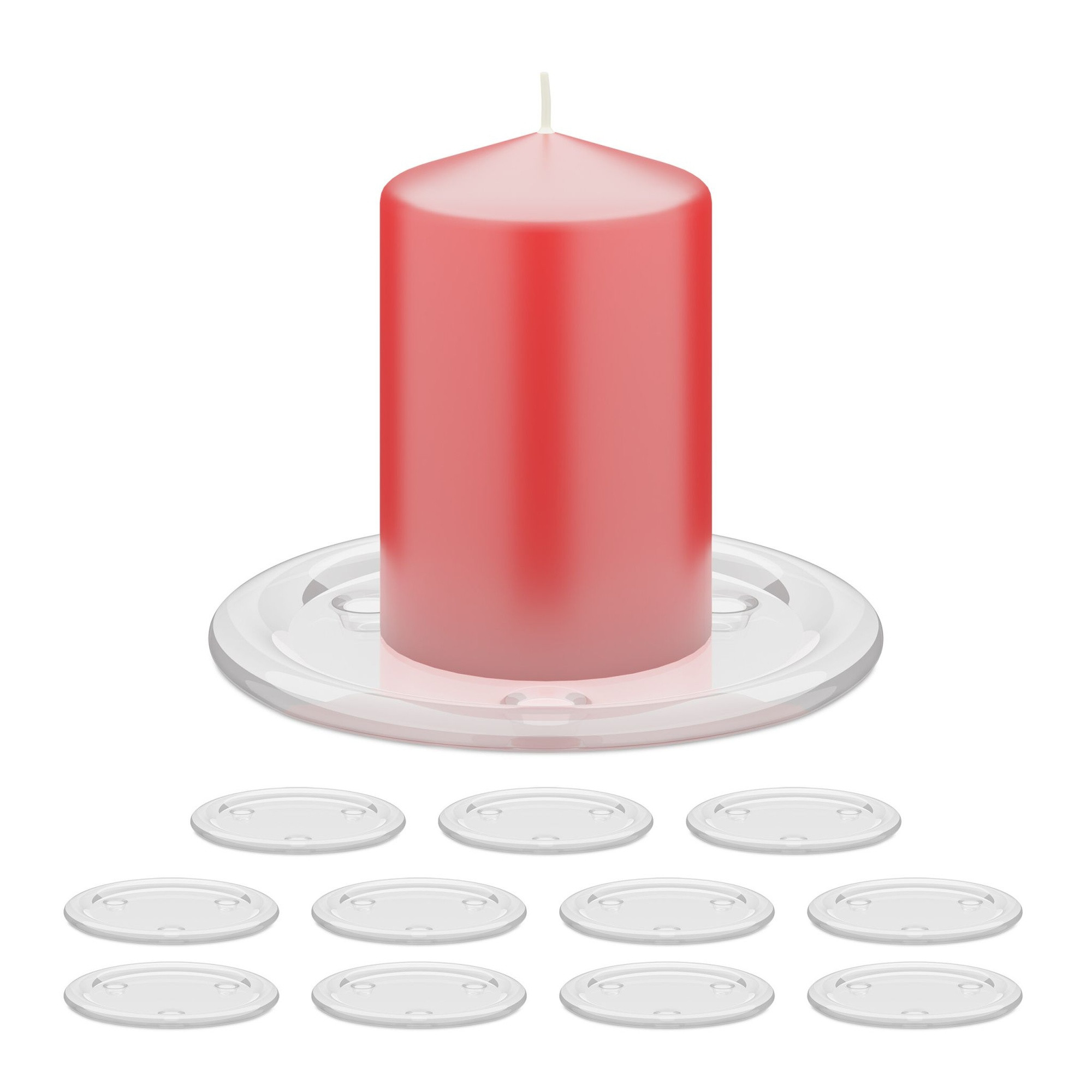 Glass candlesticks, 12 pcs