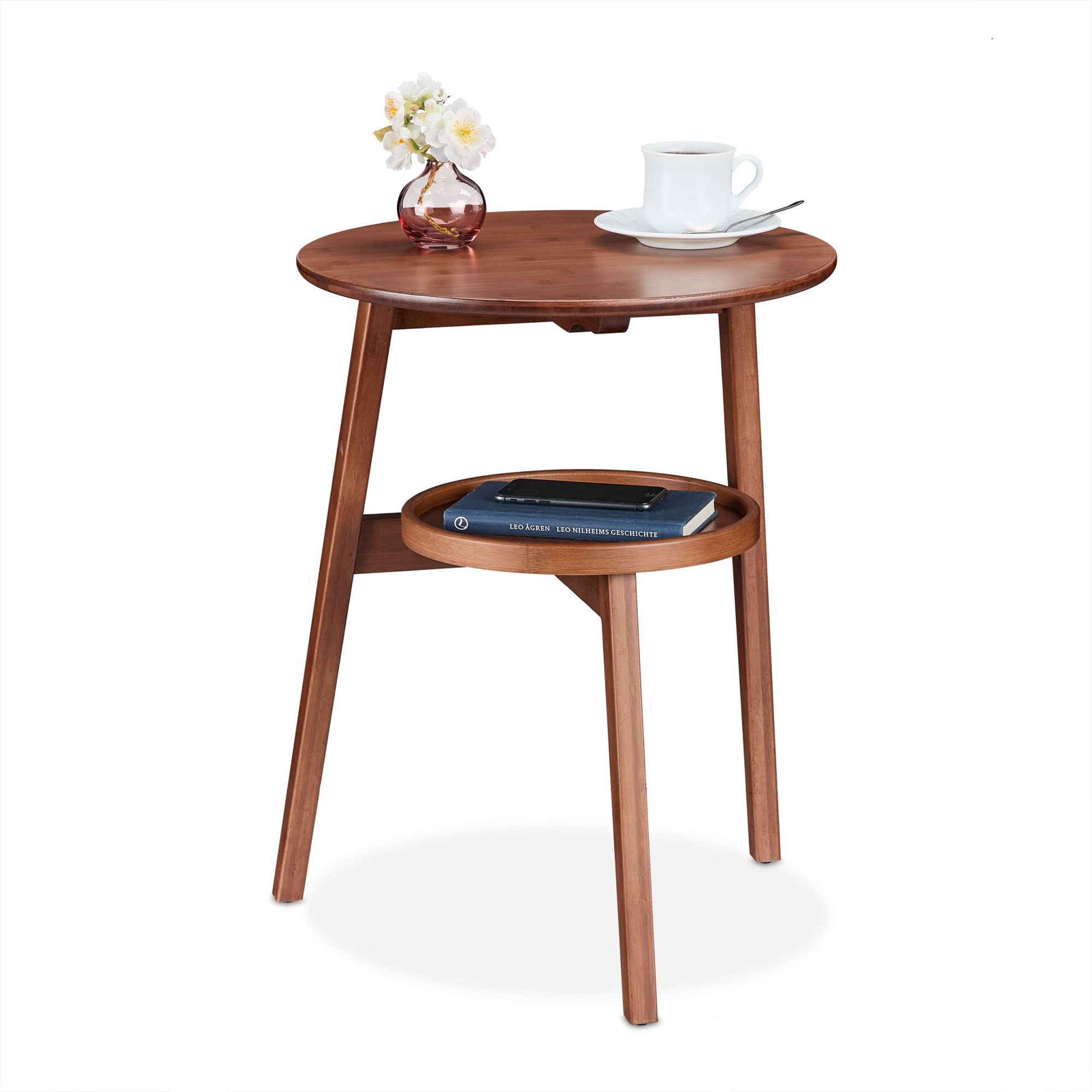 Table d'appoint ronde à 2 niveaux
