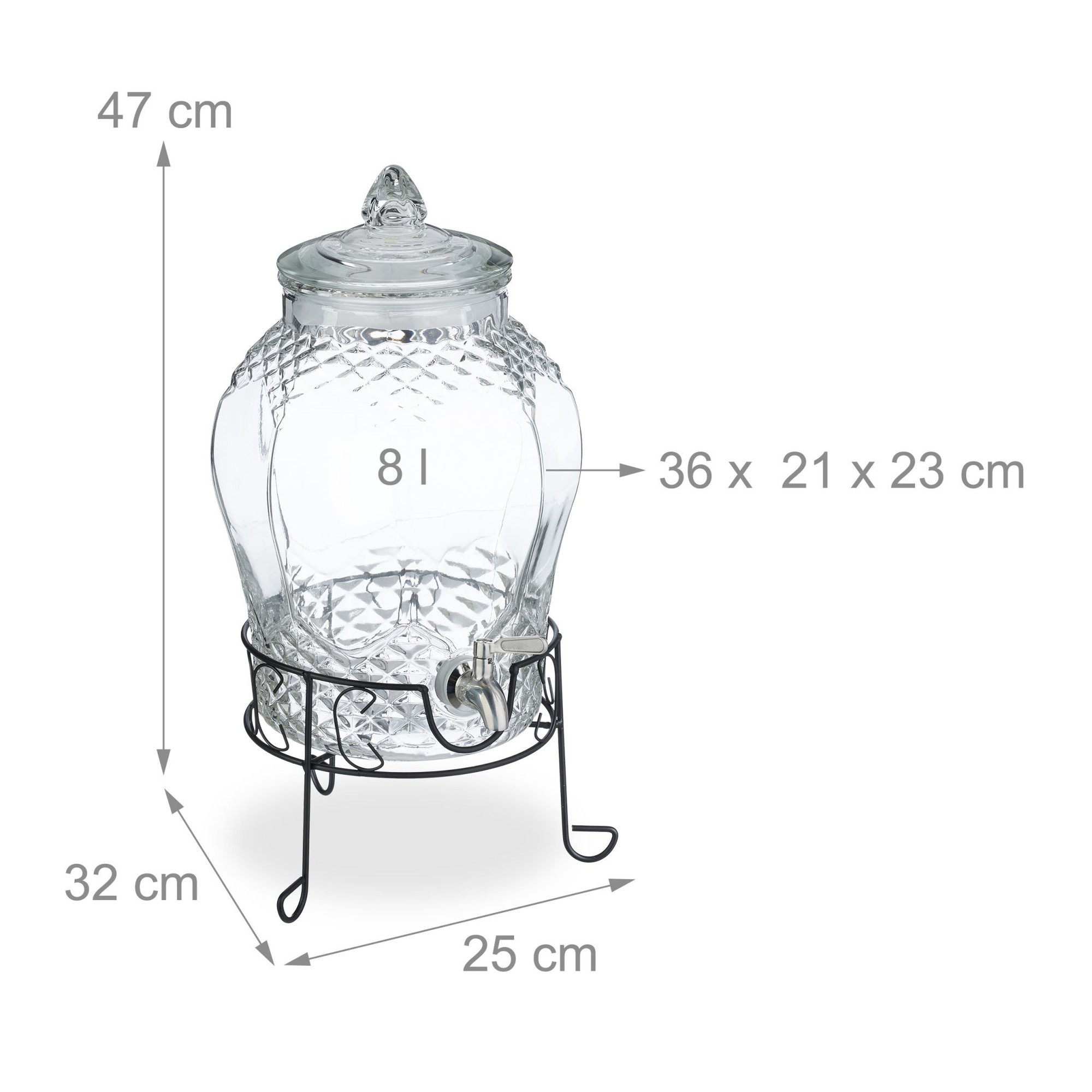 Distributore di bevande con supporto 8 L