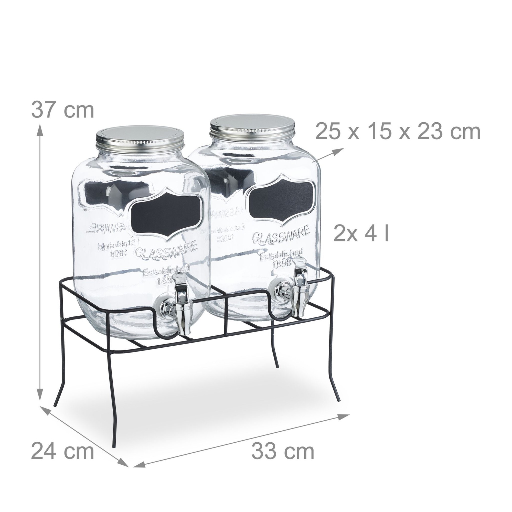 Distributore di bevande da 2 pezzi con supporto da 4 litri