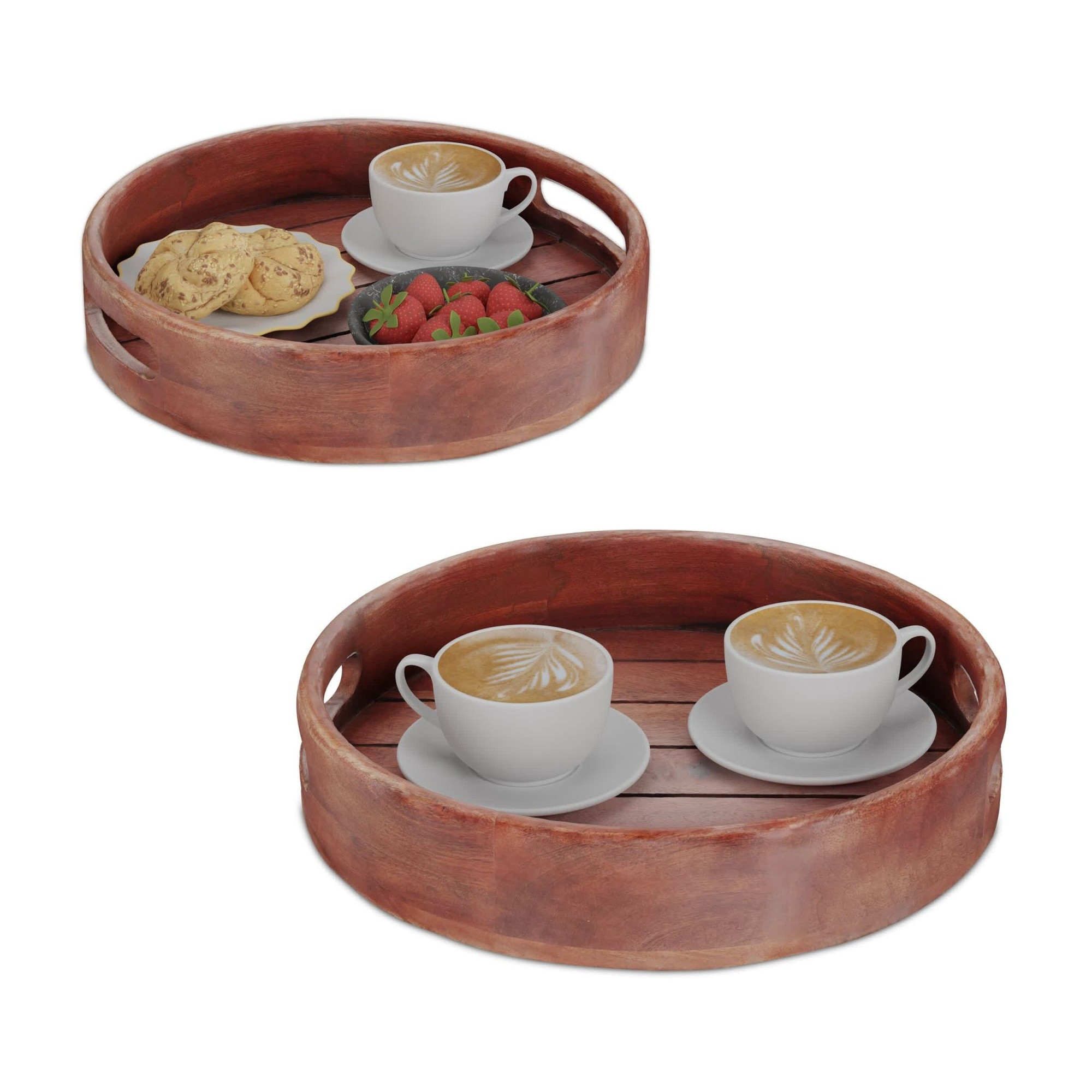 Tablett aus Mangoholz 2er-Set