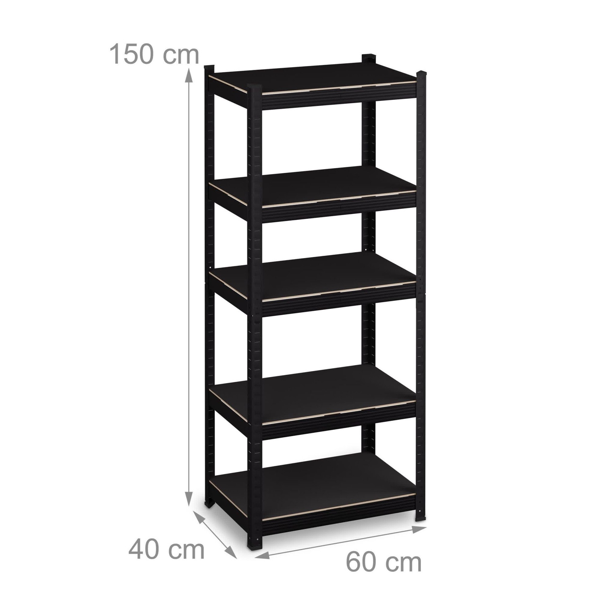 Rack de carga pesada com 5 níveis