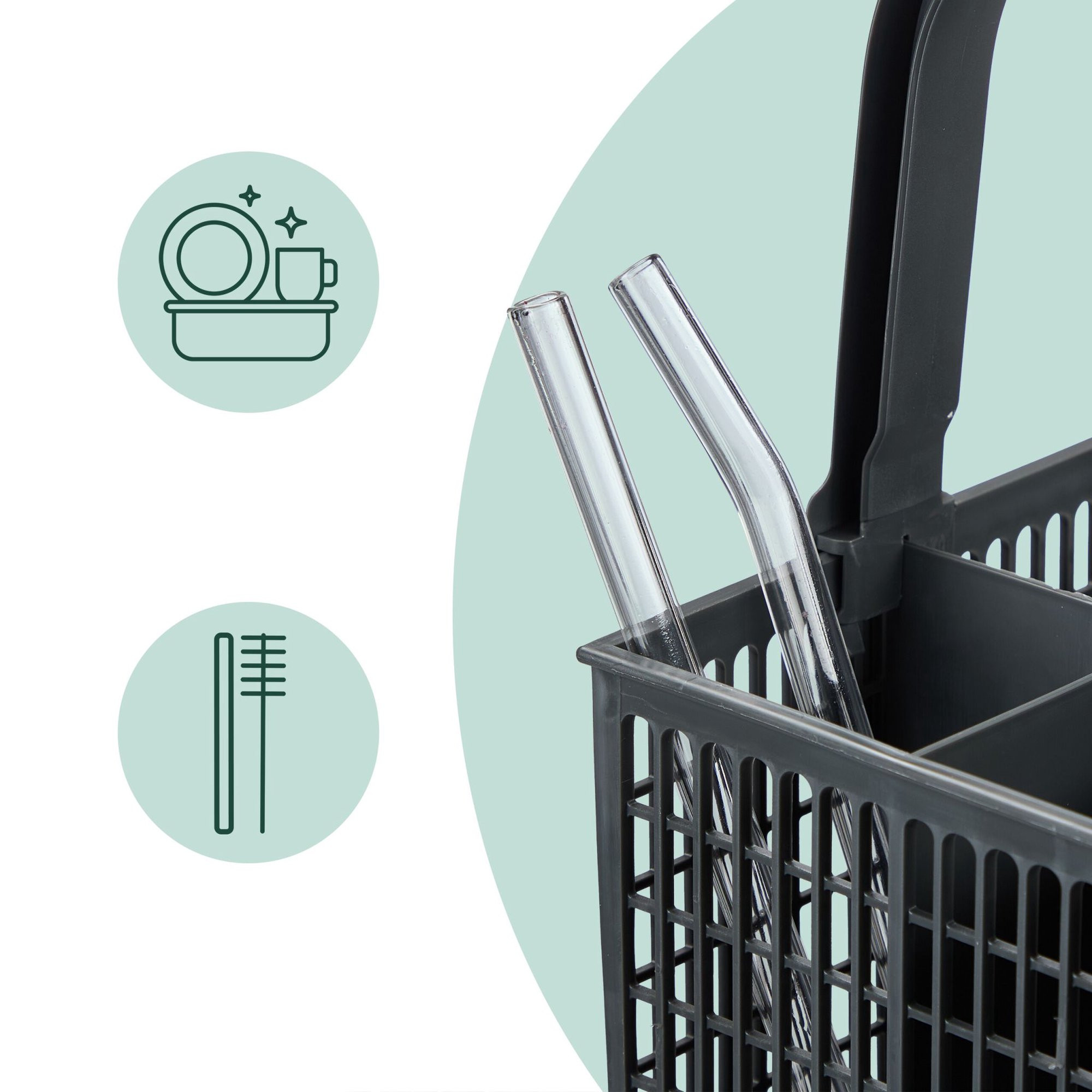 Trinkglas mit Bambusdeckel, 4er-Pack