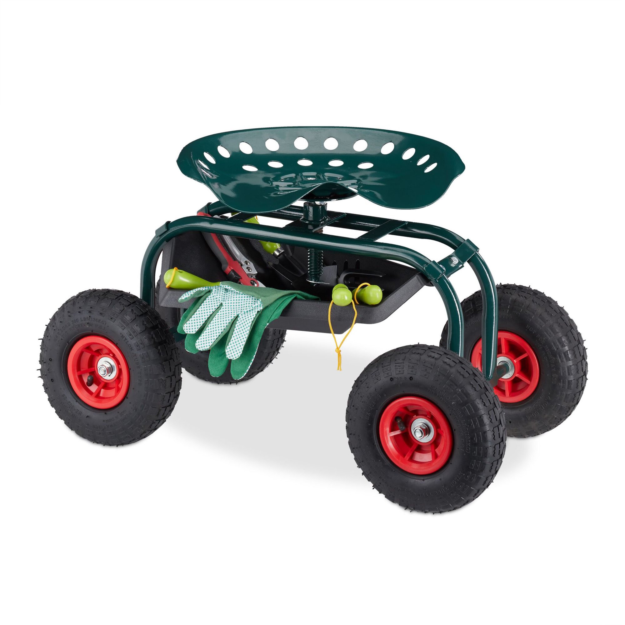 Mobiler Gartensitz mit Stauraum
