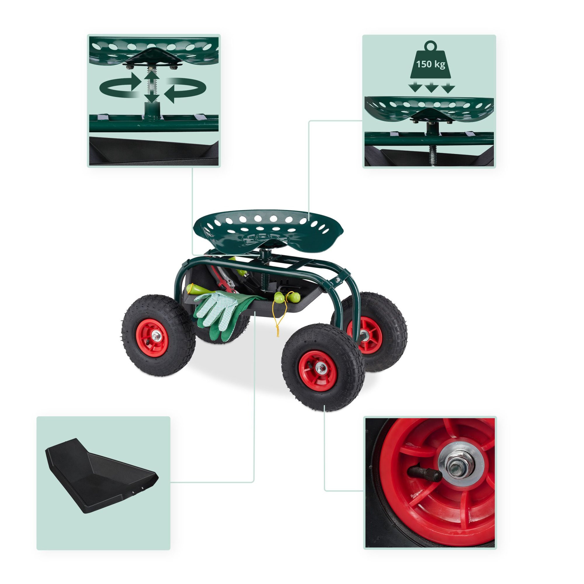 Mobiler Gartensitz mit Stauraum