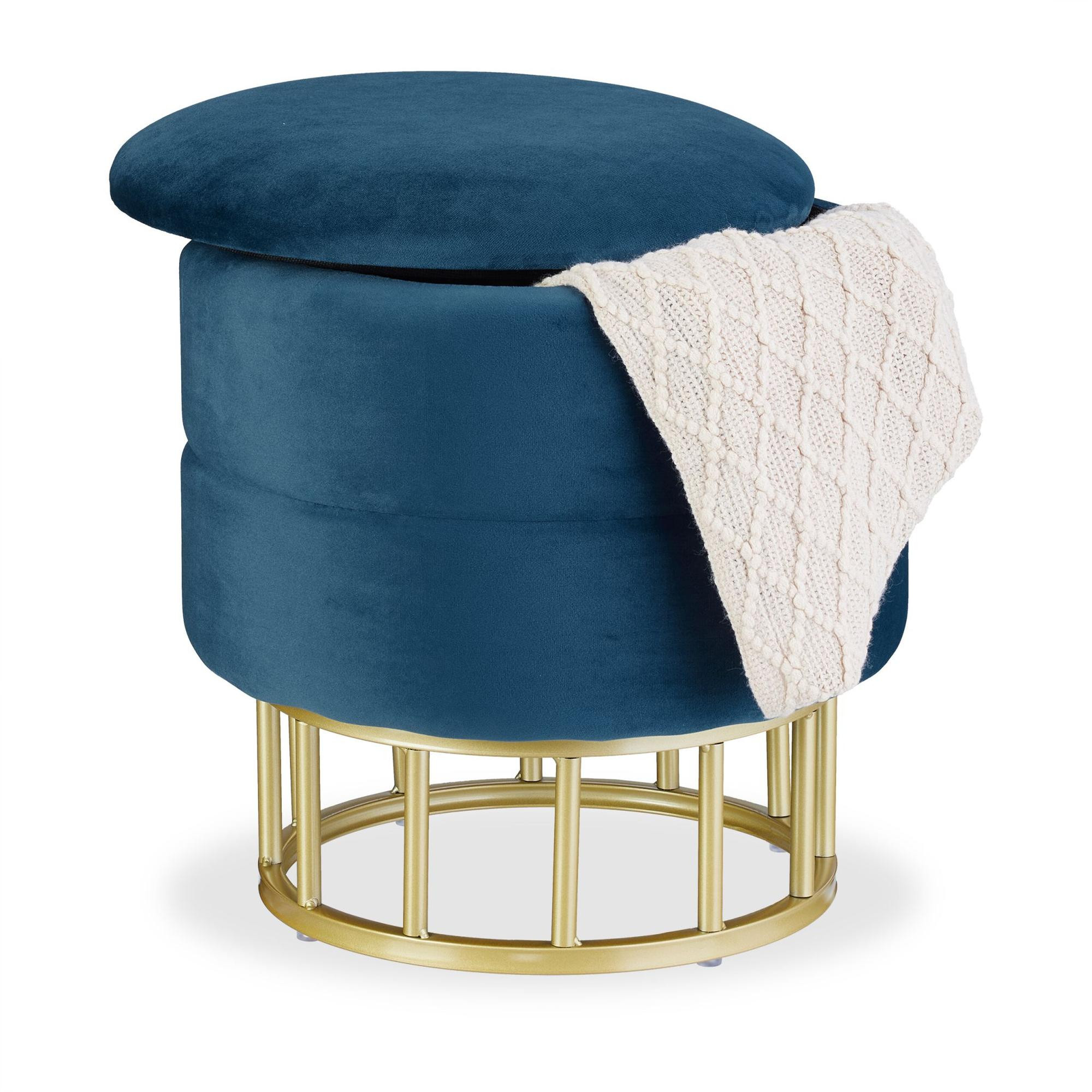 Samtpouf mit Stauraum