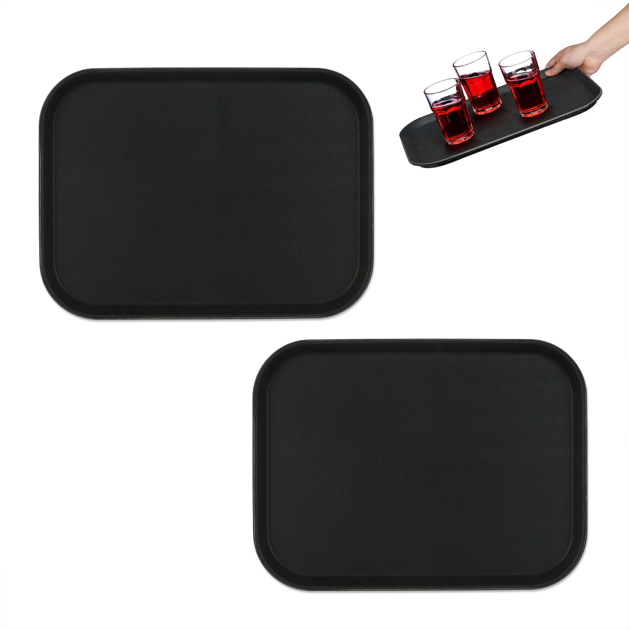 Serviertablett 2er-Pack in Schwarz