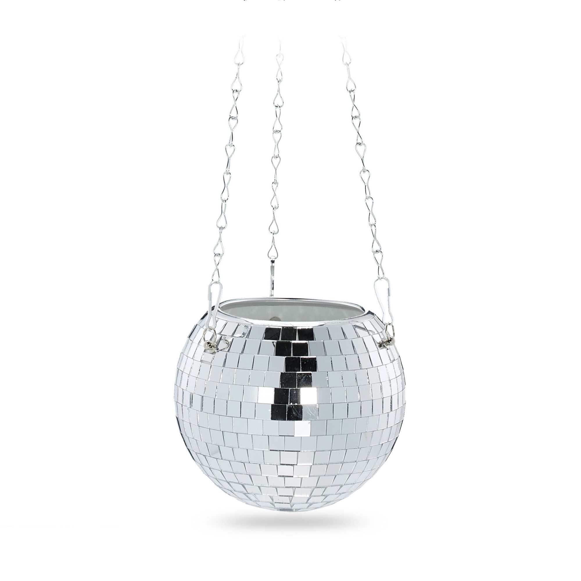 Hangende bloempot met discobal