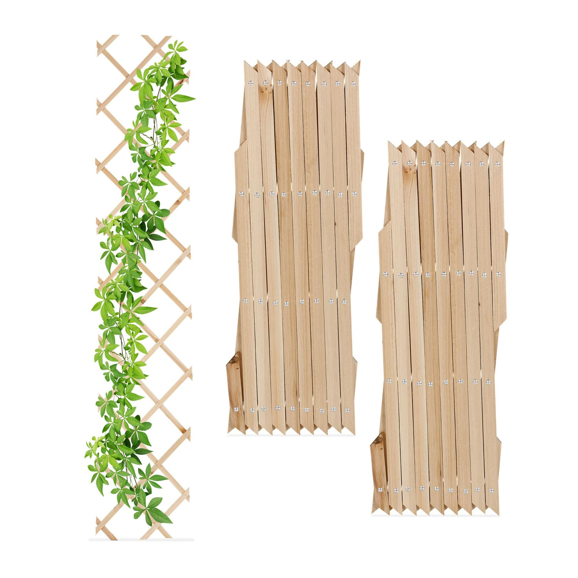 Uitschuifbaar trellis van hout, set van 3