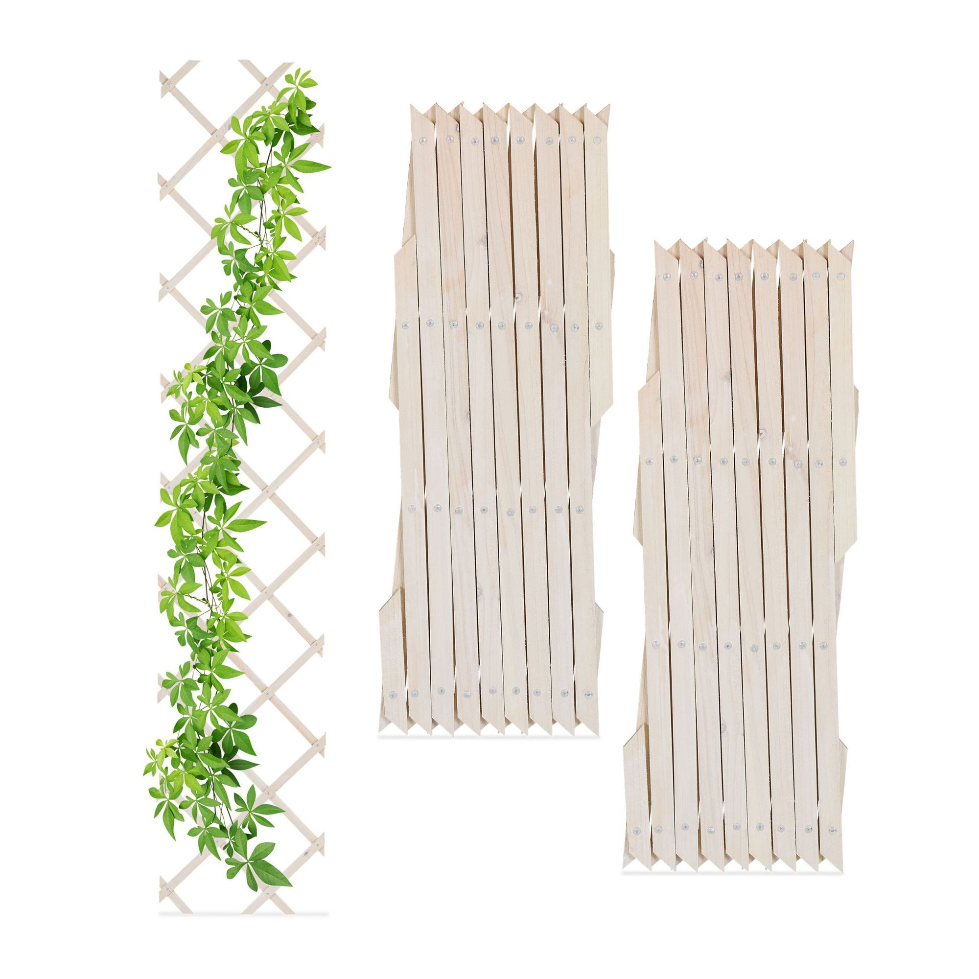 Uitschuifbaar trellis van hout, set van 3