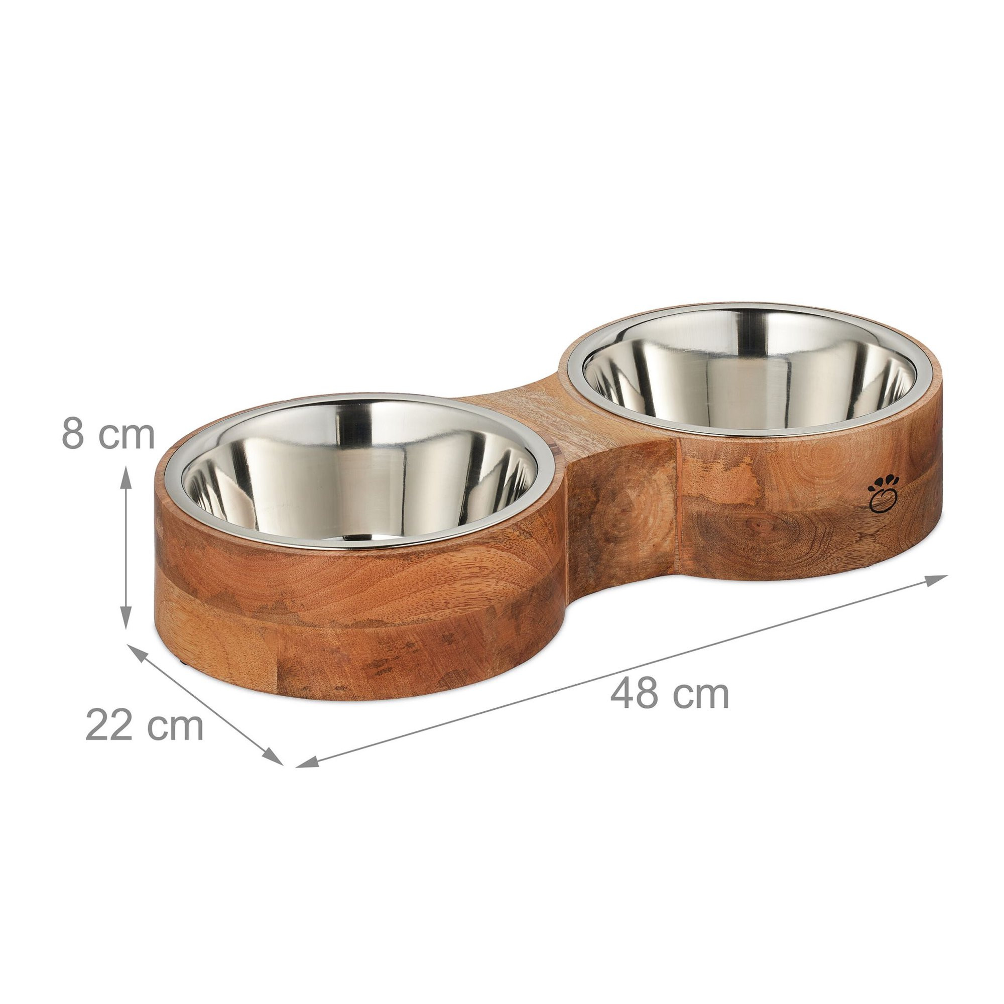 Barra de tigelas para cães com 2 tigelas