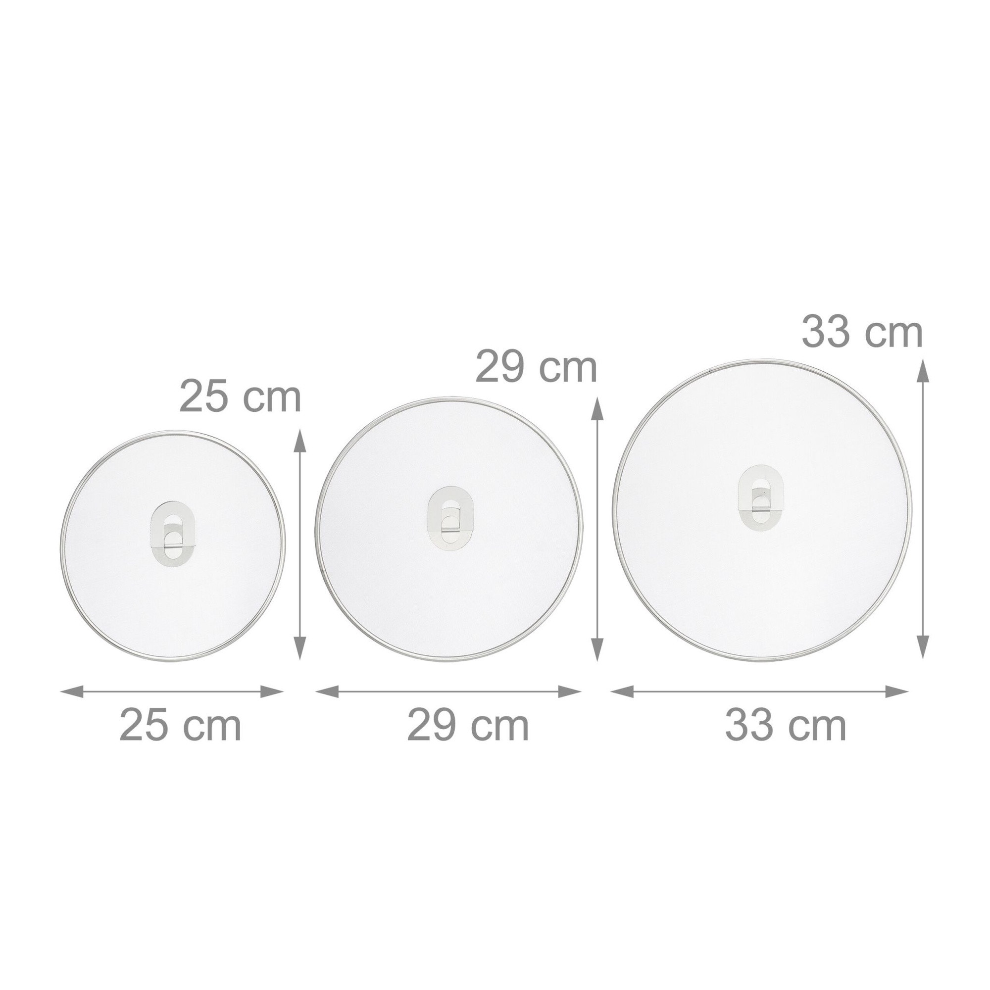set di 3 paraspruzzi per padelle