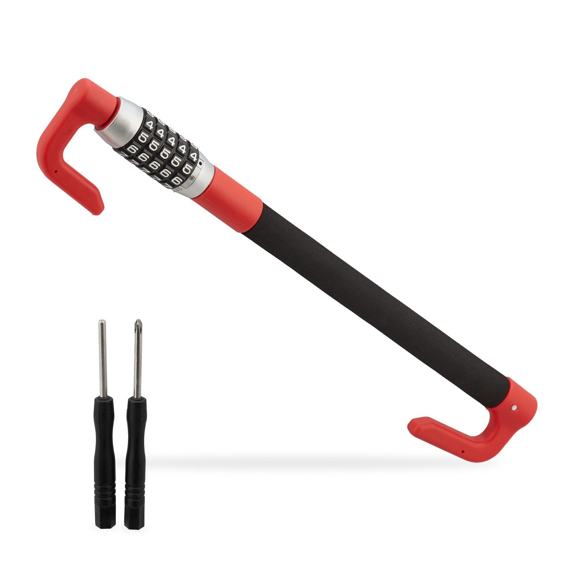 Steering wheel lock with number combination