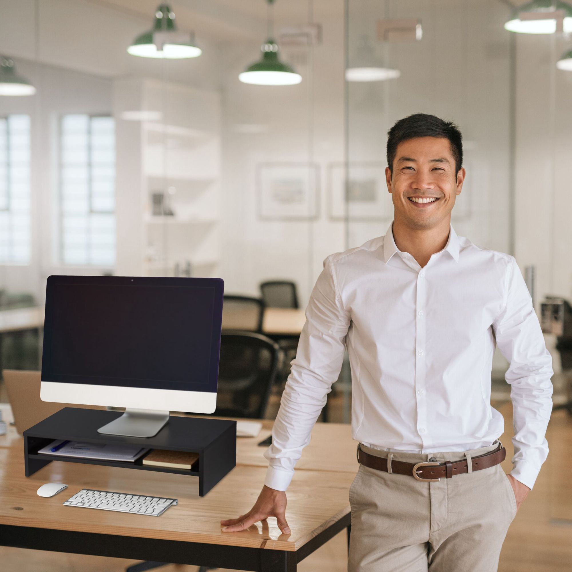 Monitorstandaard met extra plank