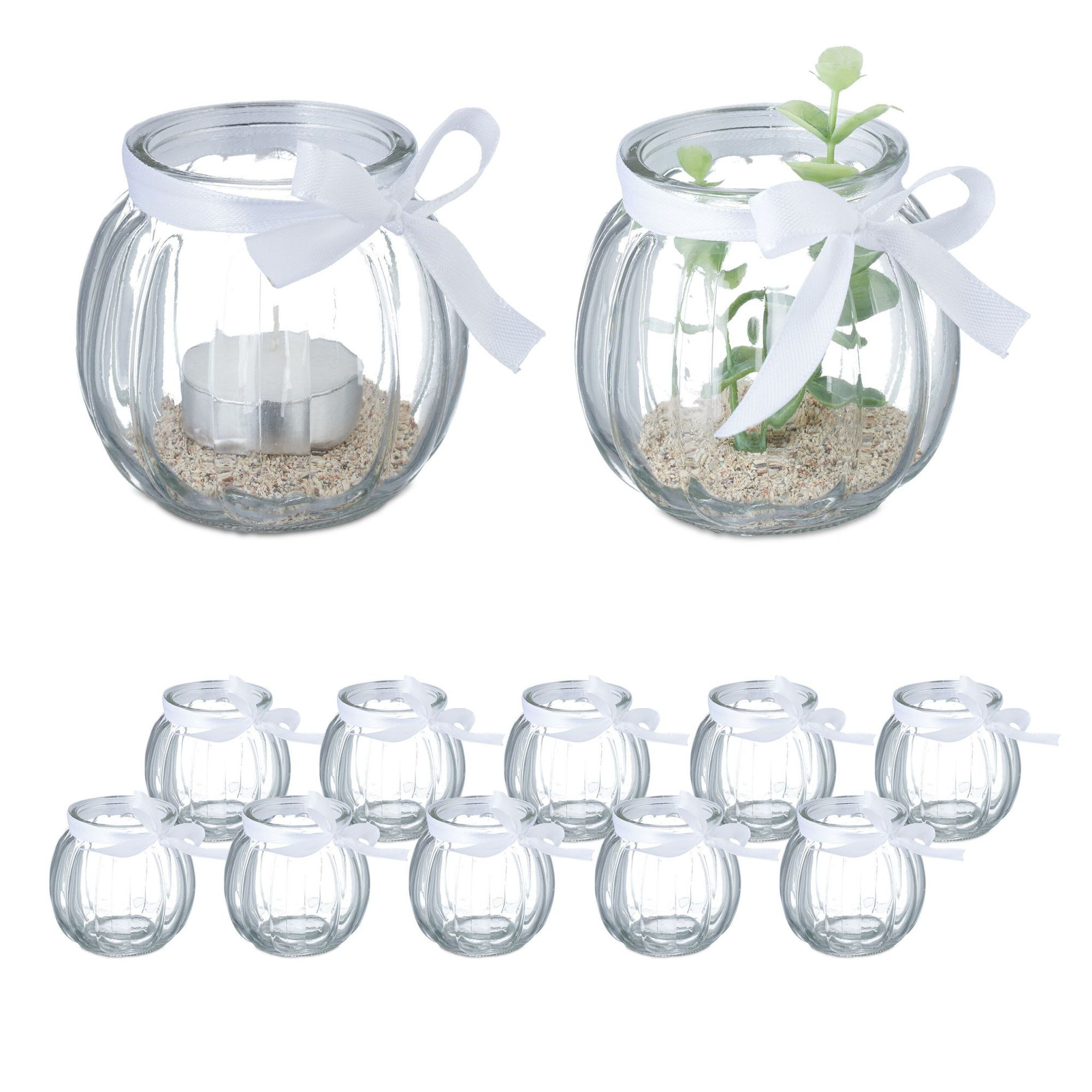 Transparentes Windlicht 12er Set