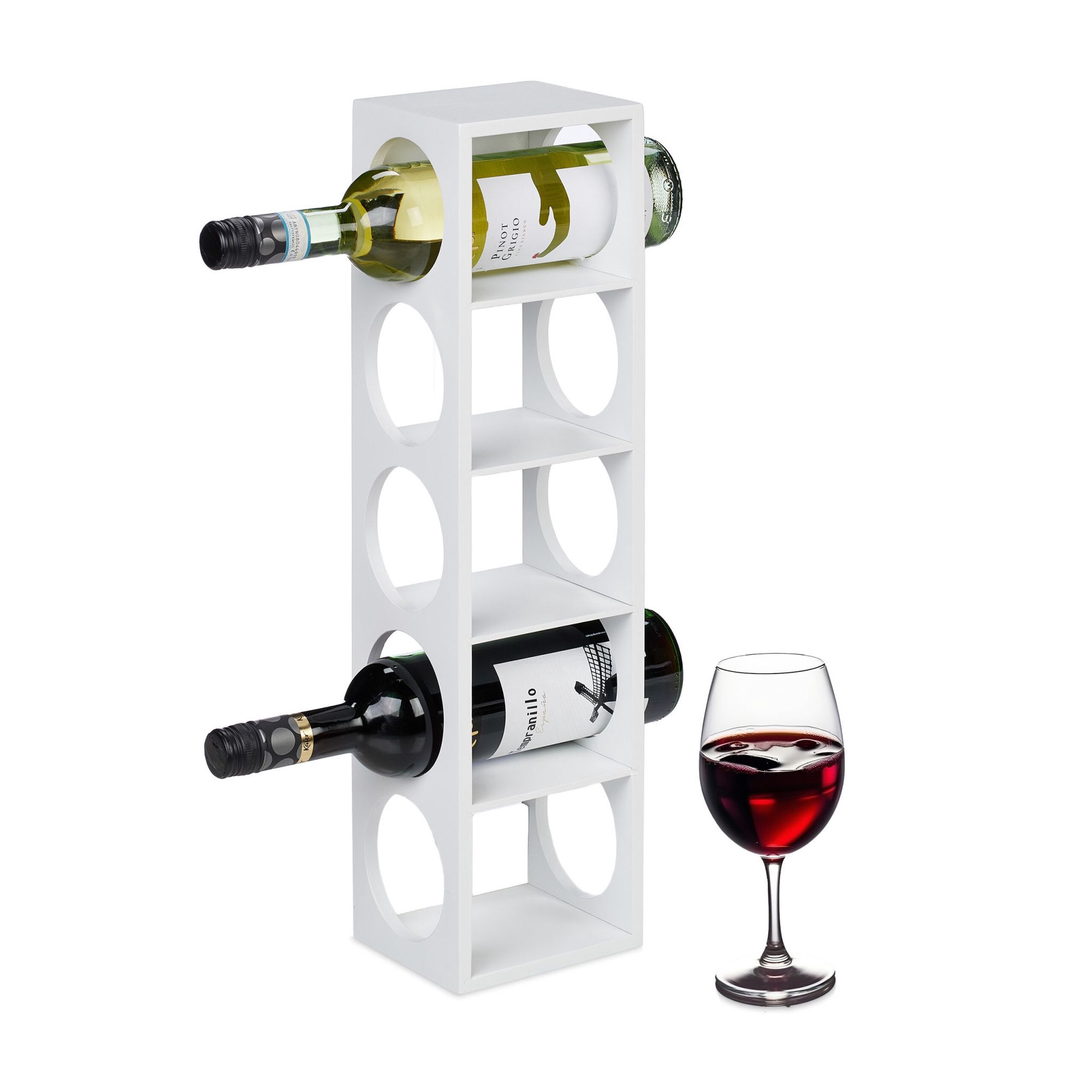 Porta-vinhos de bambu branco