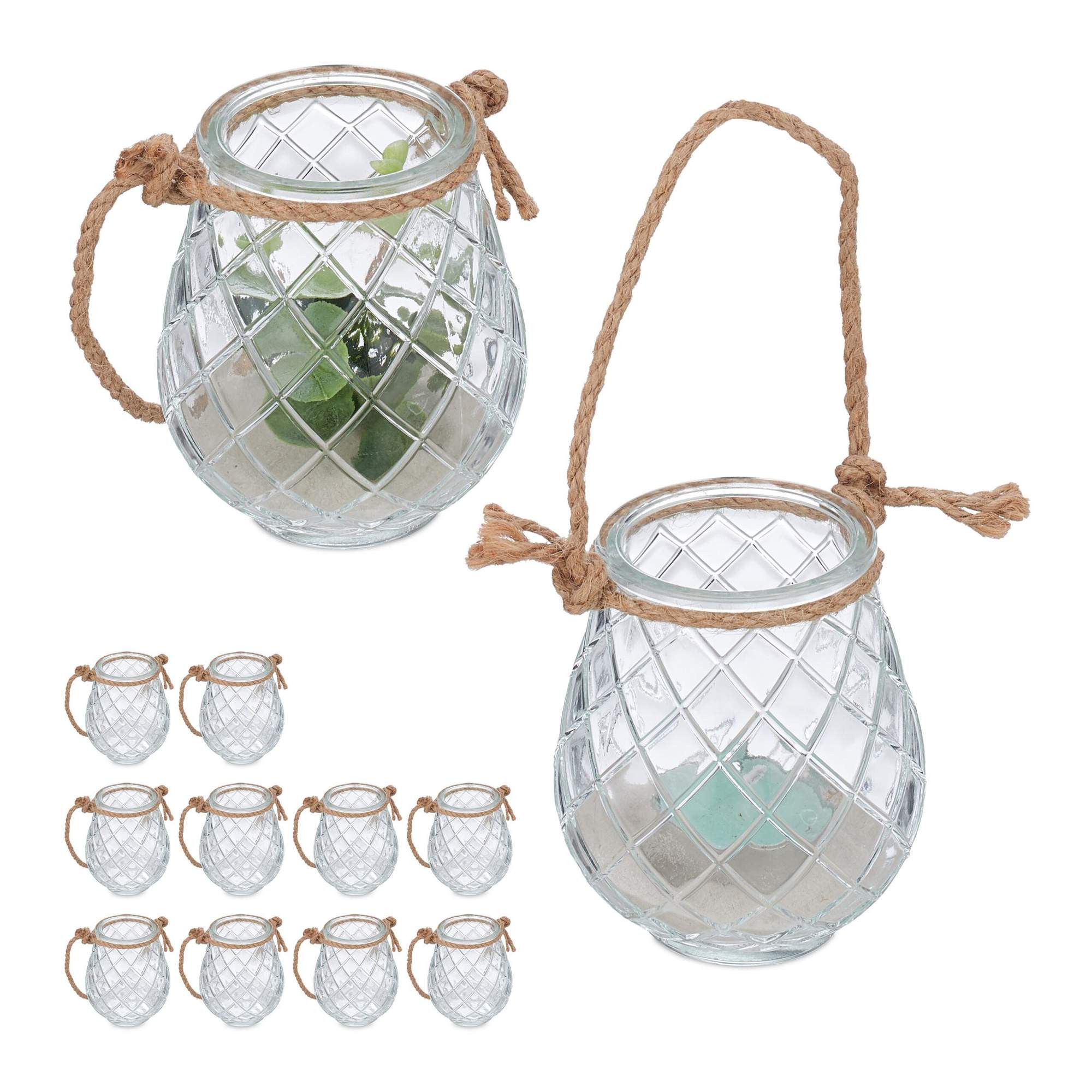 Transparentes Windlicht 12er Set