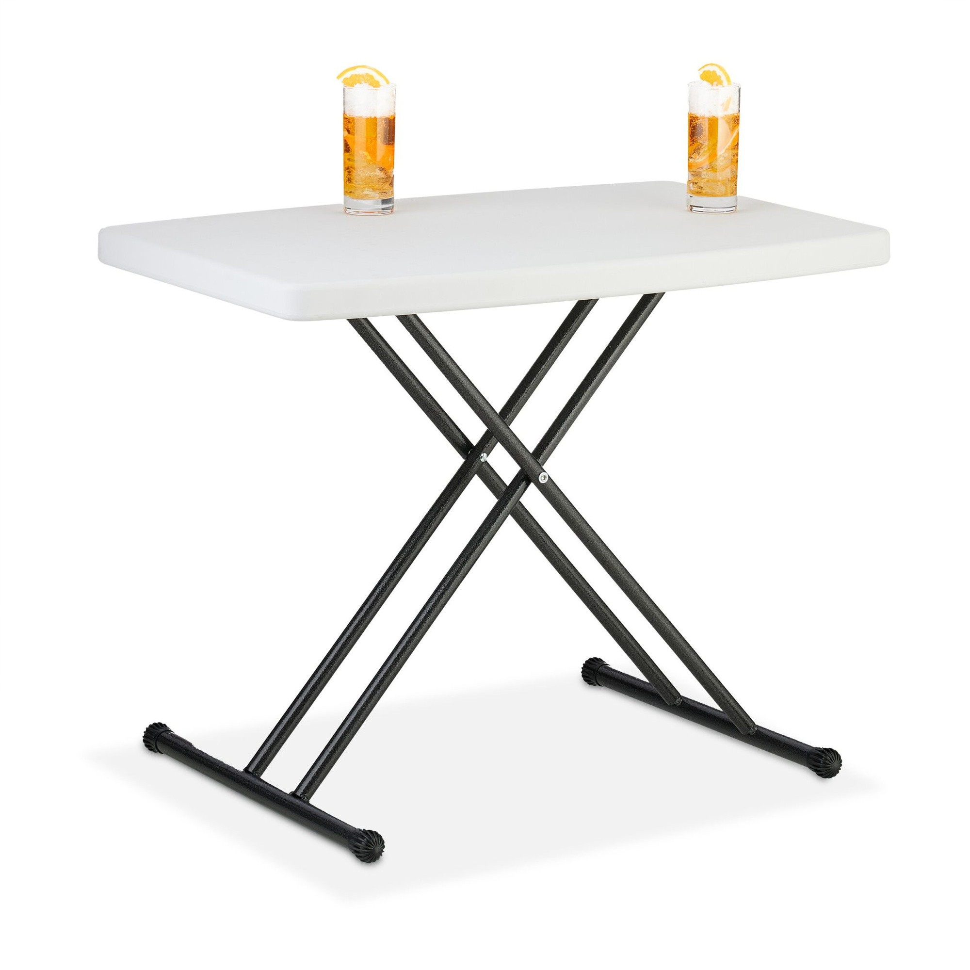 Folding garden table, height adjustable