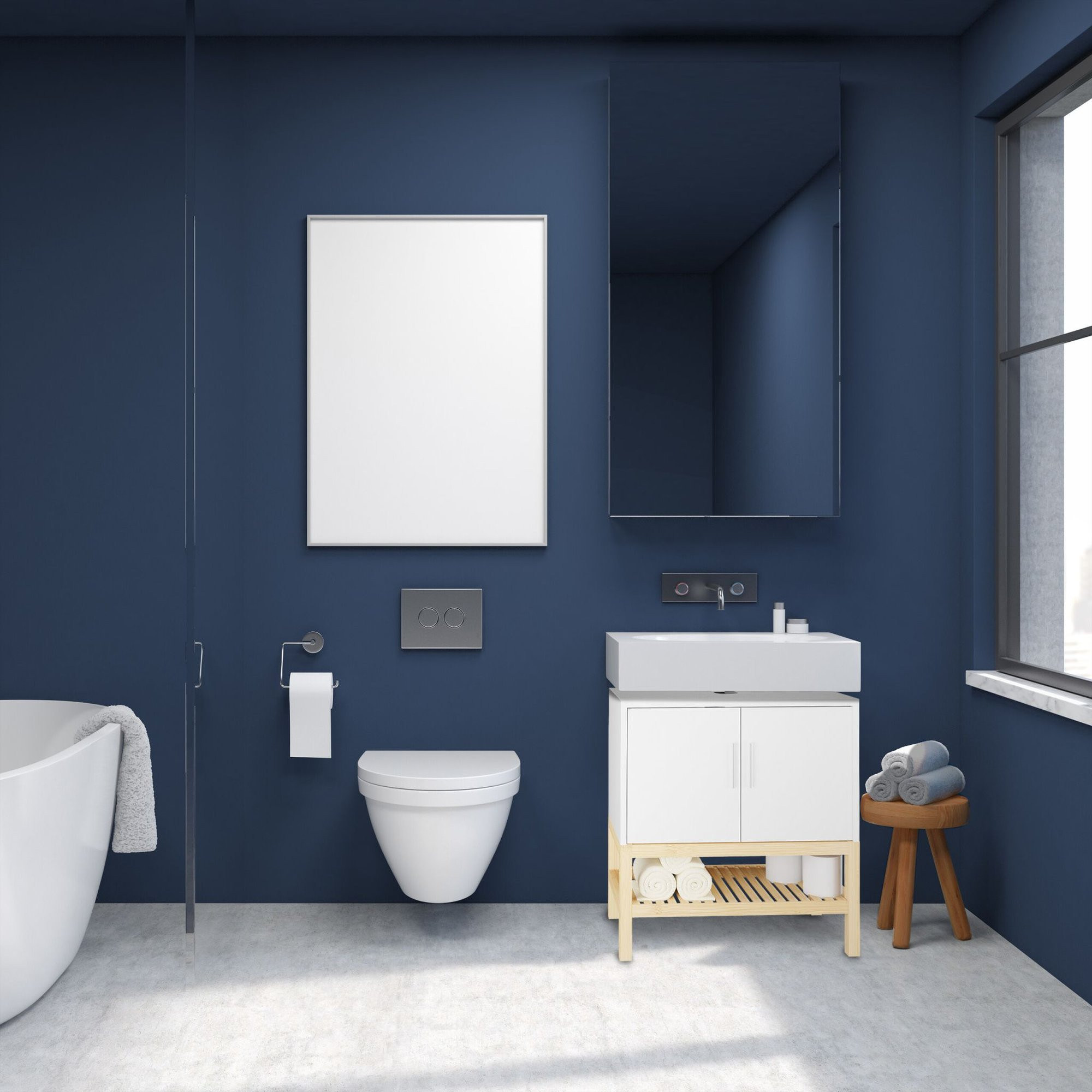 Mobile lavabo con ripiano