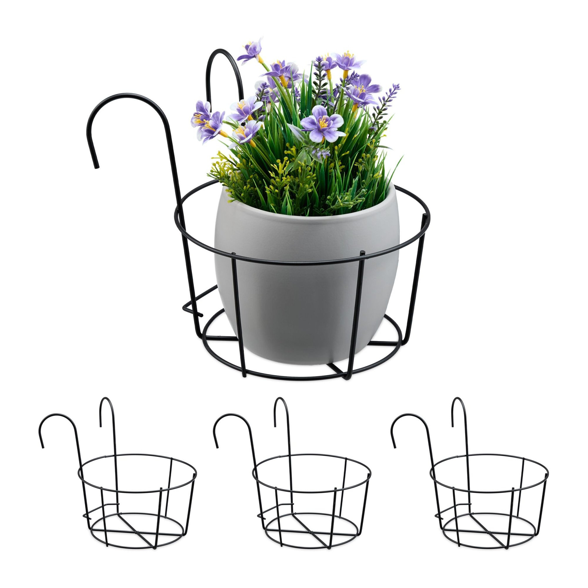 ensemble de 4 cache-pots pour le balcon