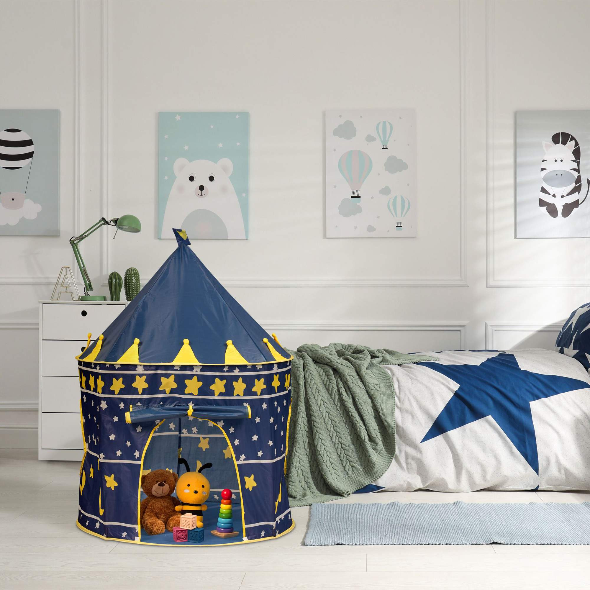 Tenda de brincar com lua e estrelas