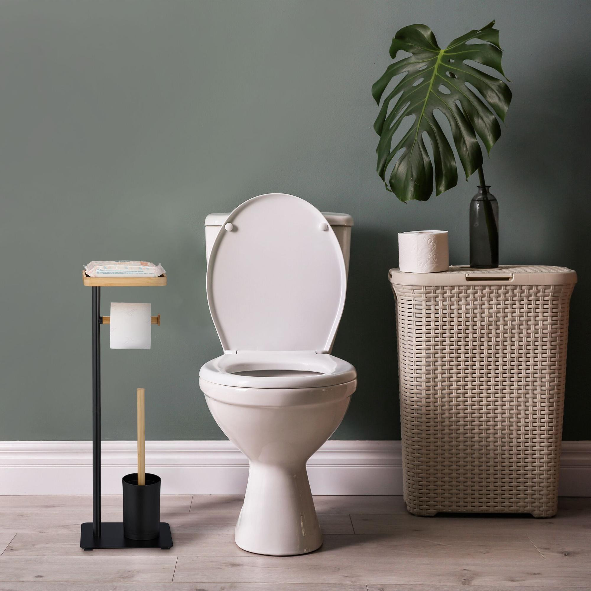 Sedia da WC in bambù e ferro