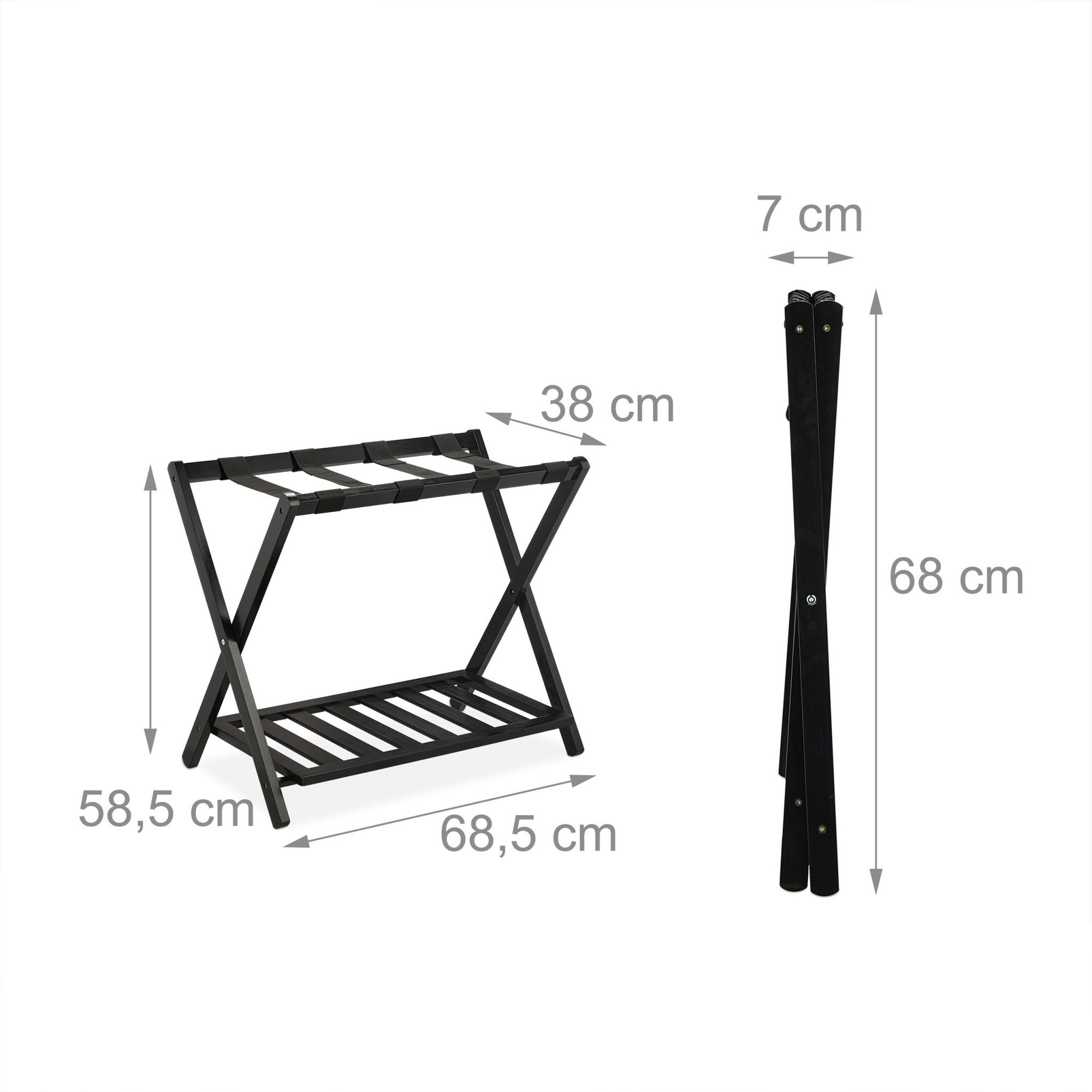 Porta-malas de bambu preto