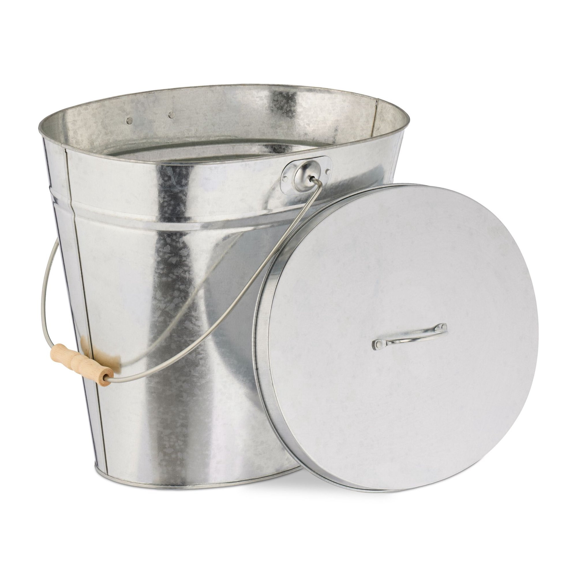 Galvanized ashtray with lid