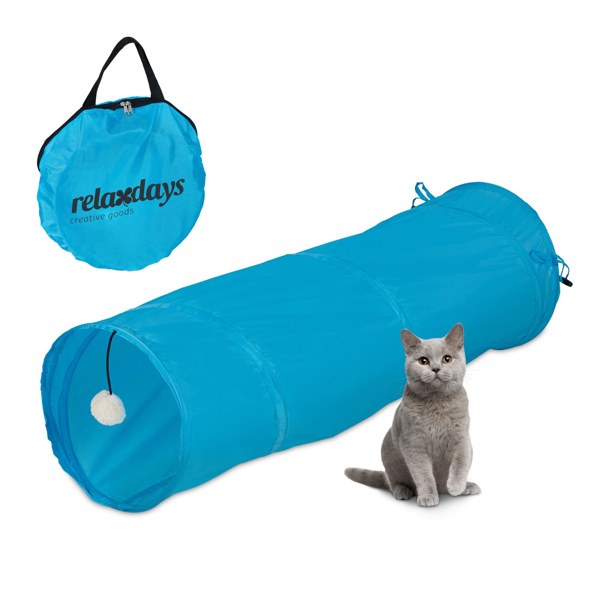 Tunnel pliable pour chat avec jouets