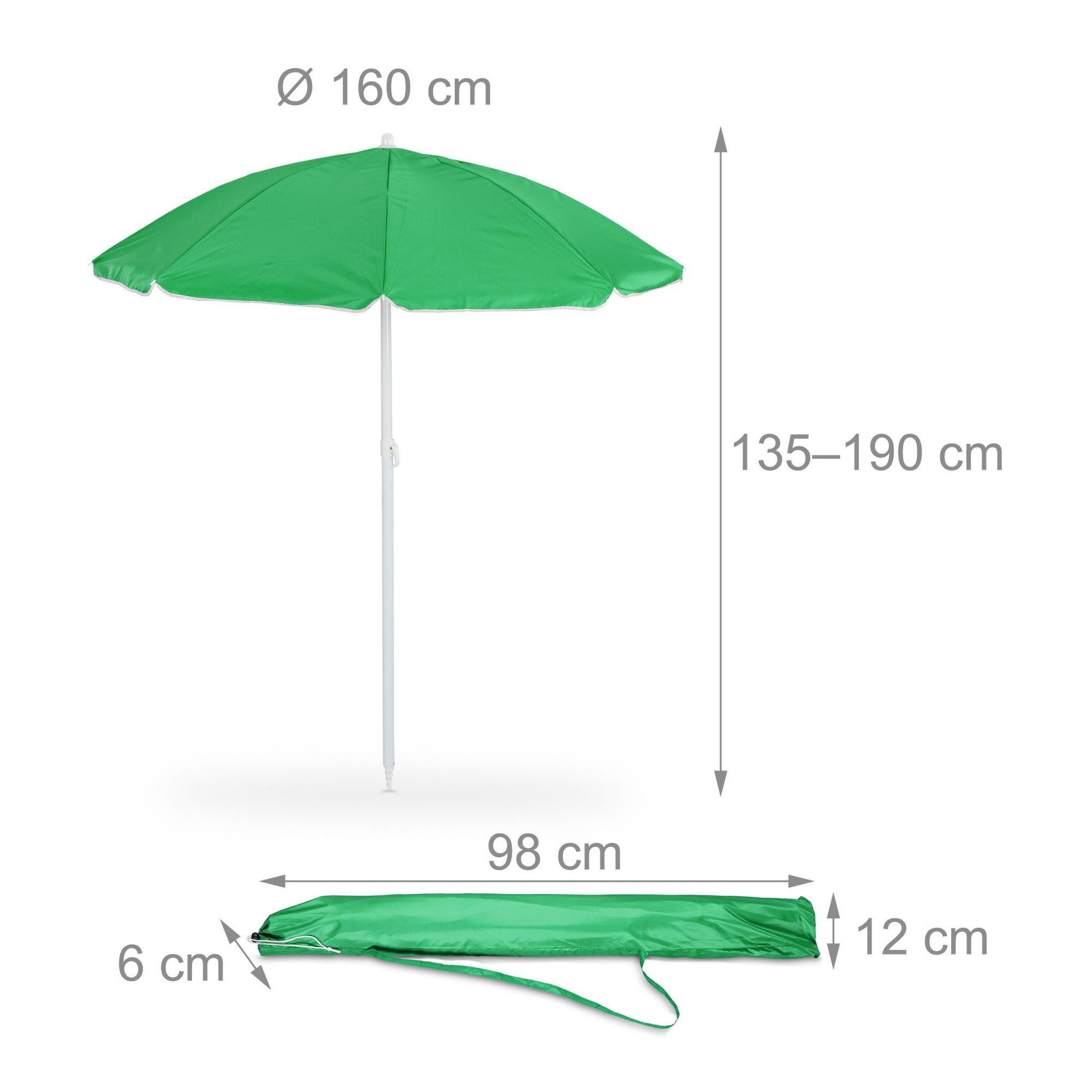 Guarda-sol verde 160 cm