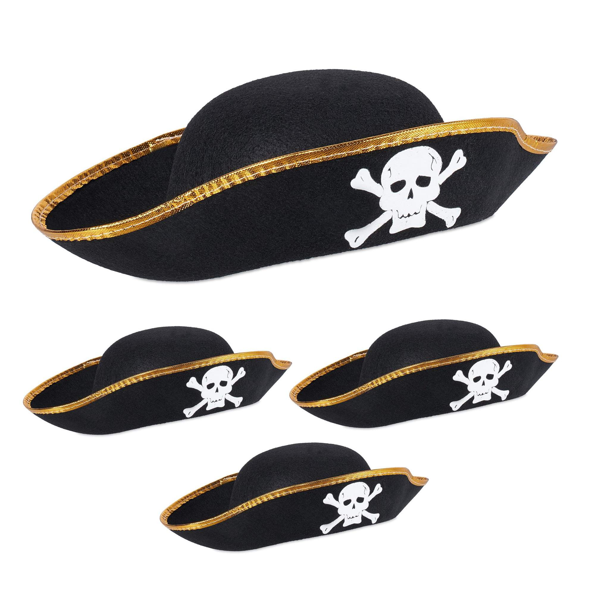 Cappello da pirata, set da 4