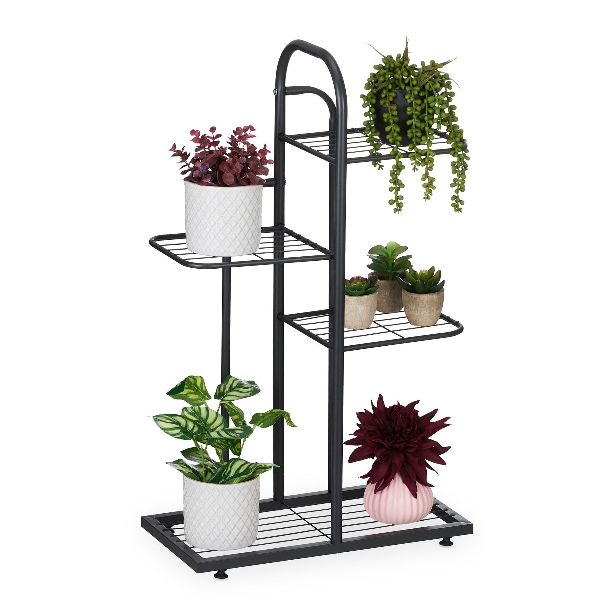 Portapiante nero 4 ripiani