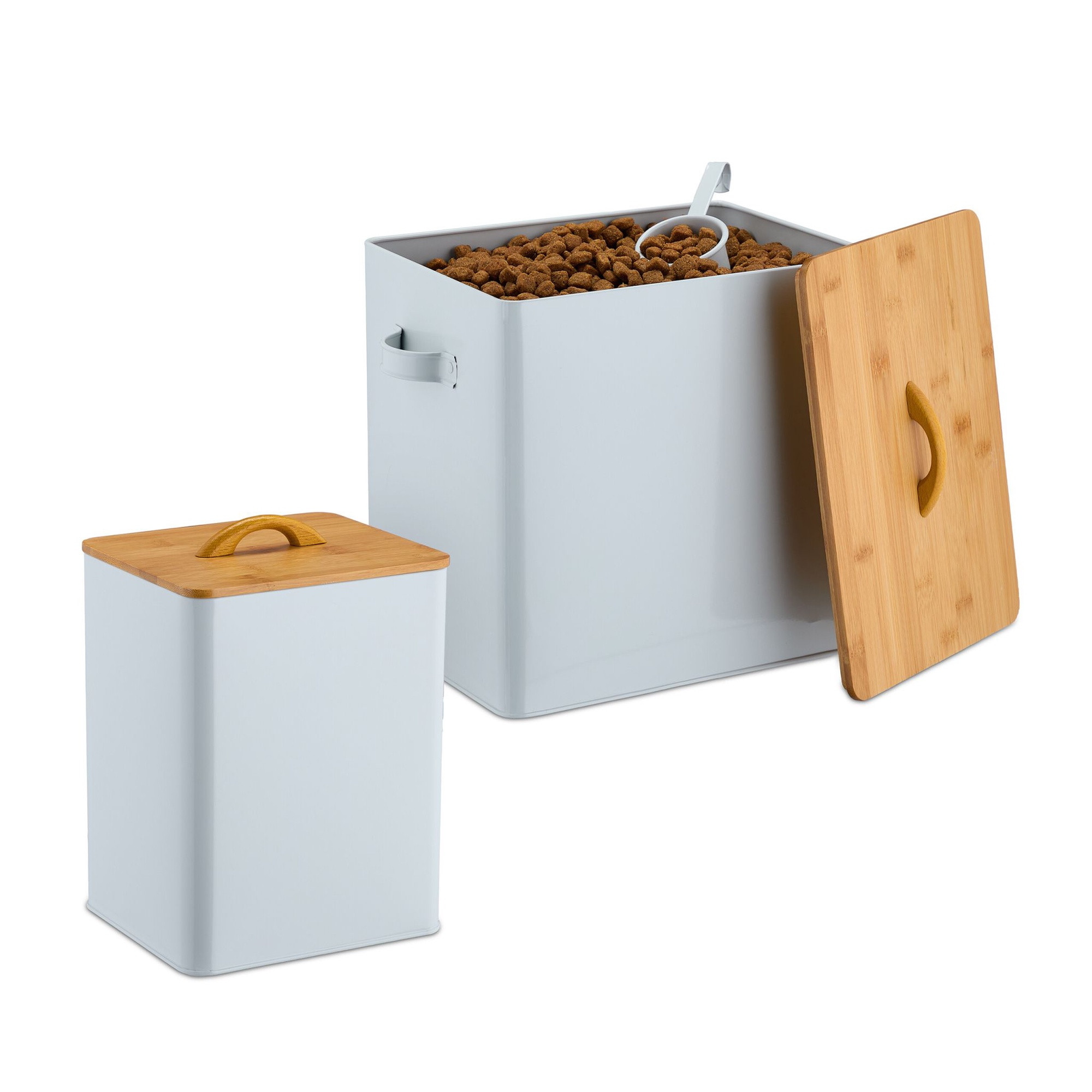 Futterbox mit Bambusdeckel, 2er-Set