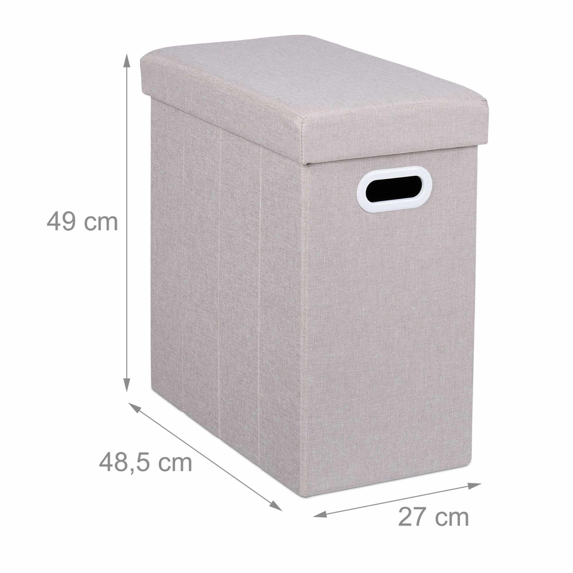 Taburete con espacio de almacenaje beige