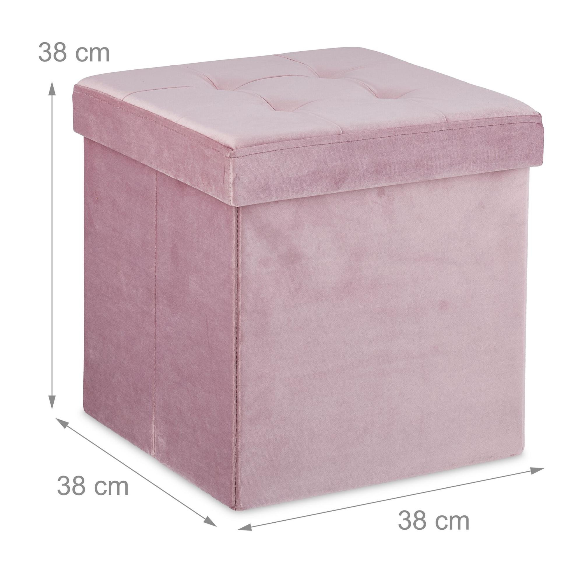 Hocker aus rosa Samt