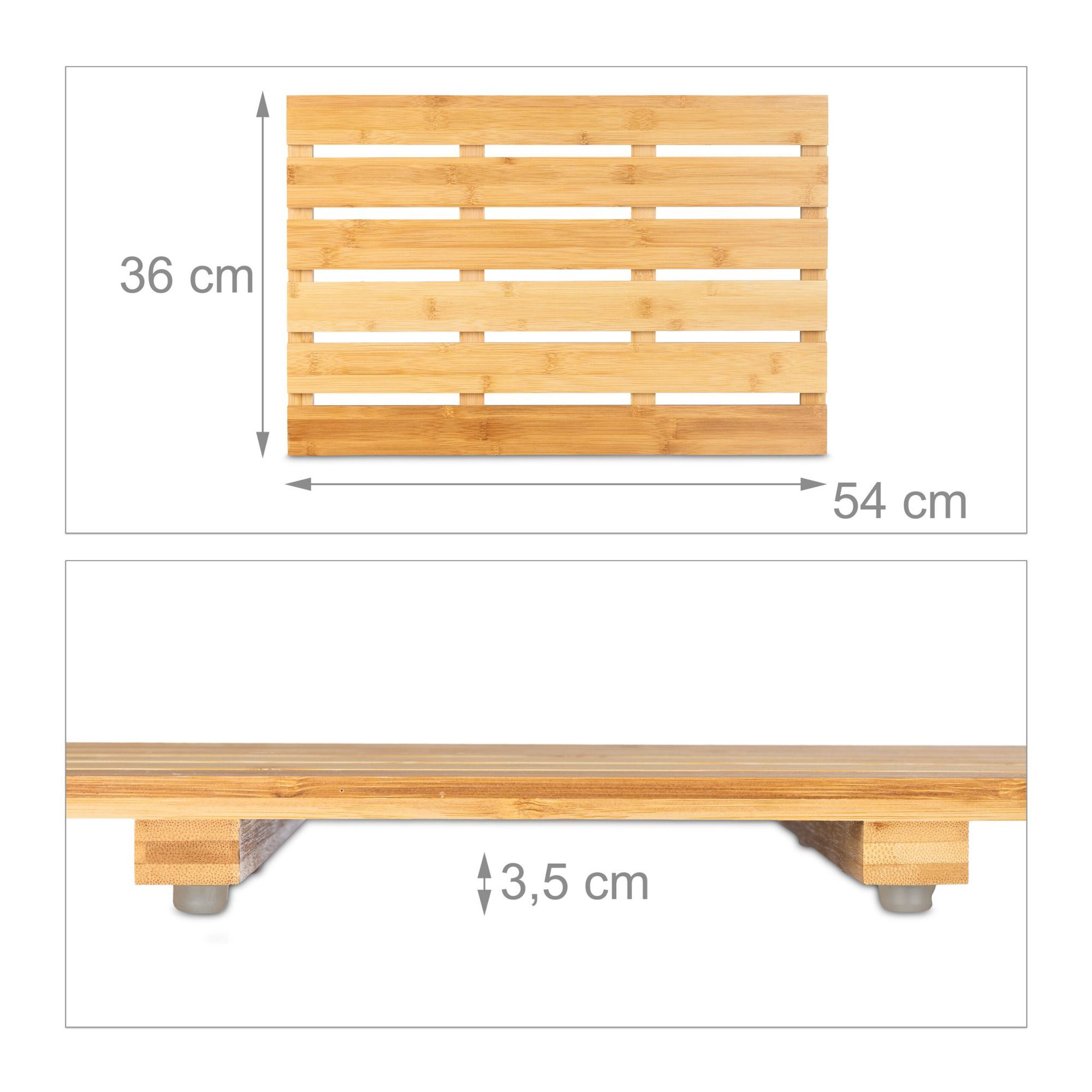 Bath mat in natural bamboo