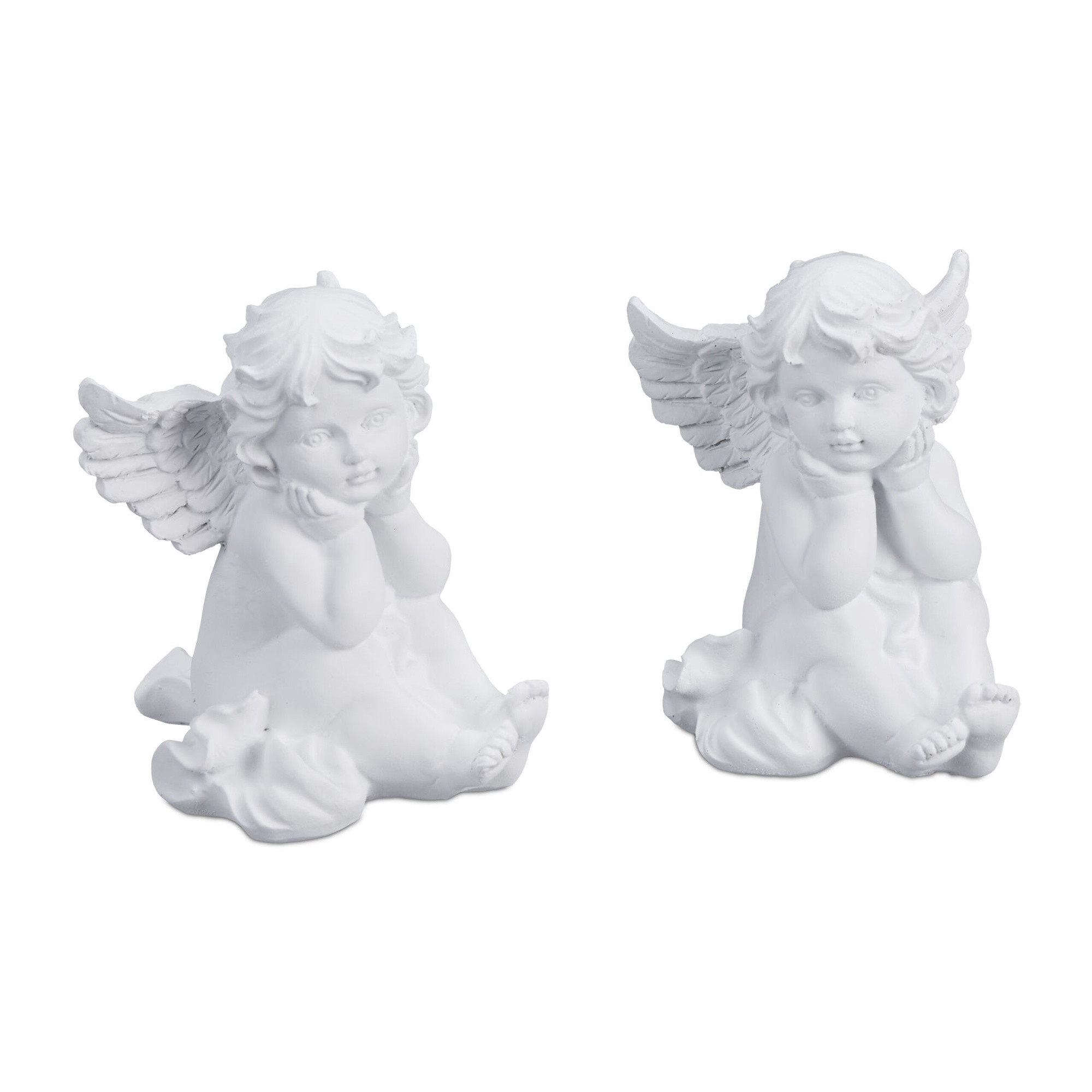 Ensemble de 2 anges de tranchée assis
