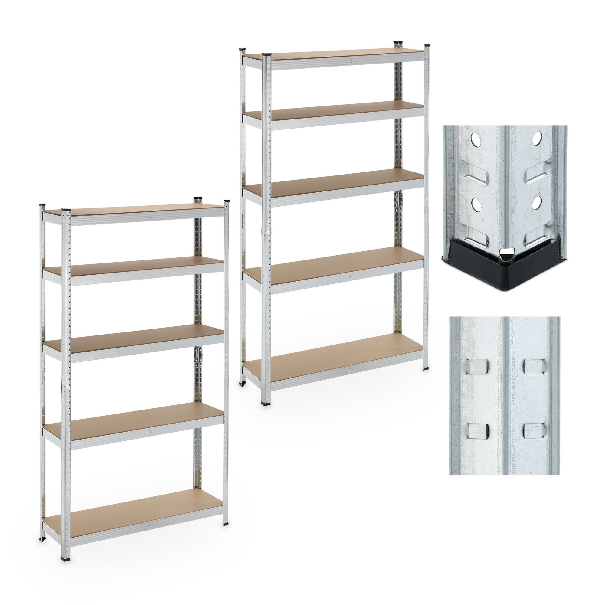 set di 2 robusti ripiani con 5 livelli