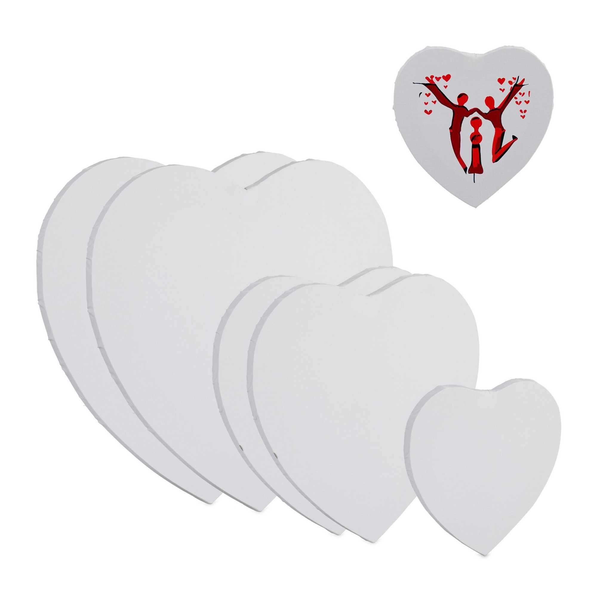 Cuore in tela, set da 6