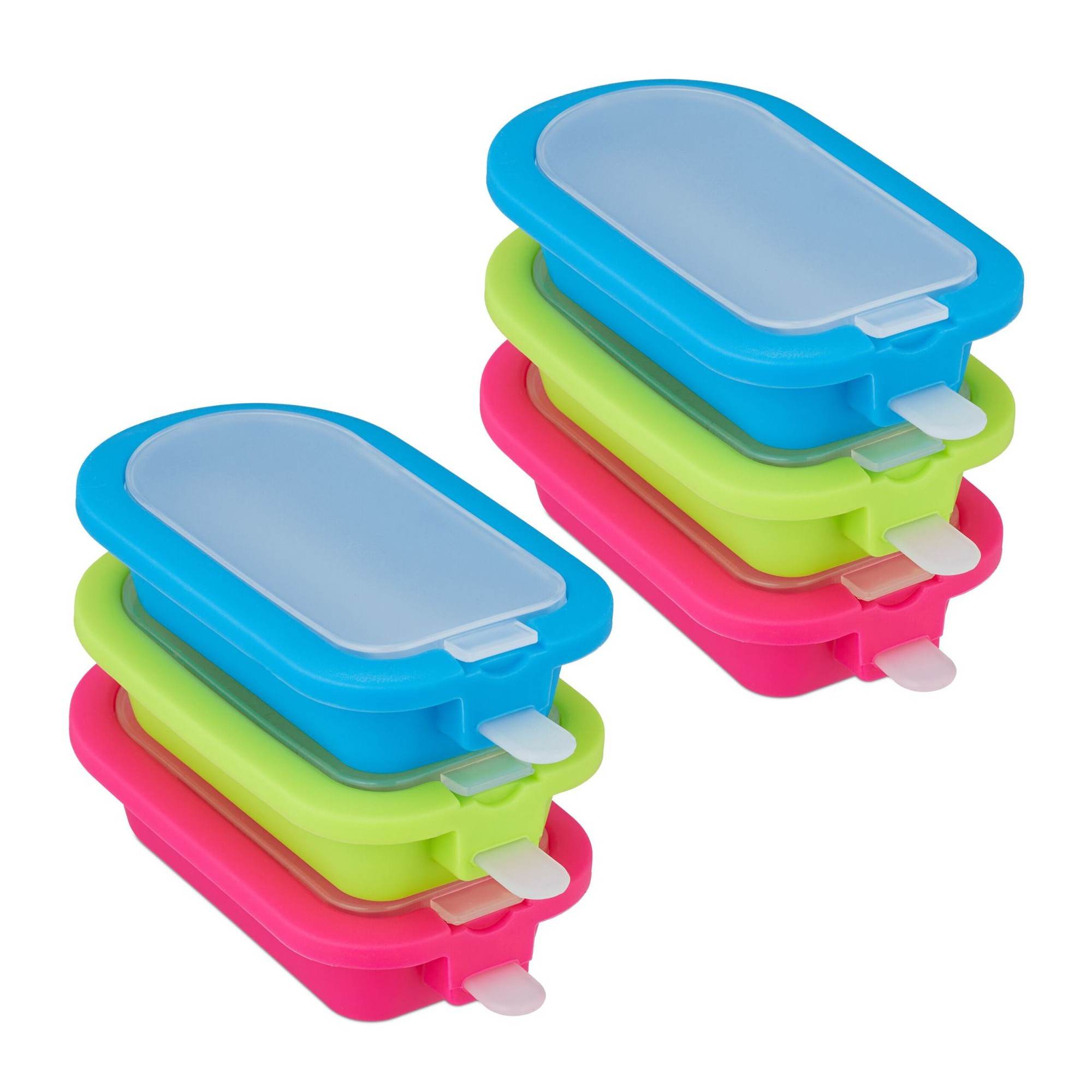 Set mit 6 Silikon-Eisformen